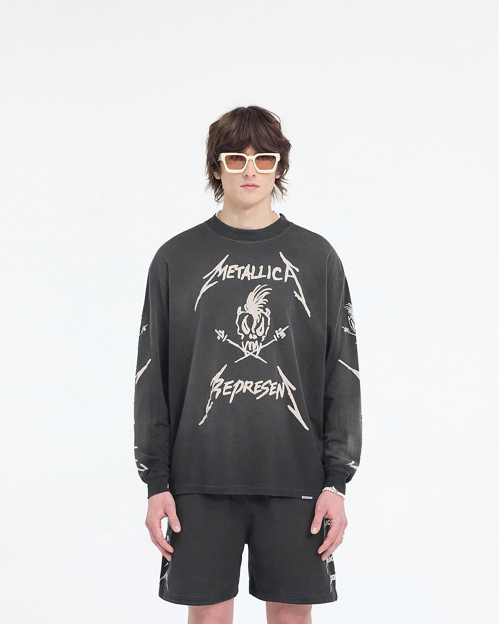 Represent X Metallica‚Ñ¢Ô∏è Garage Inc Long Sleeve T-Shirt - GEFÖRBTES SCHWARZ