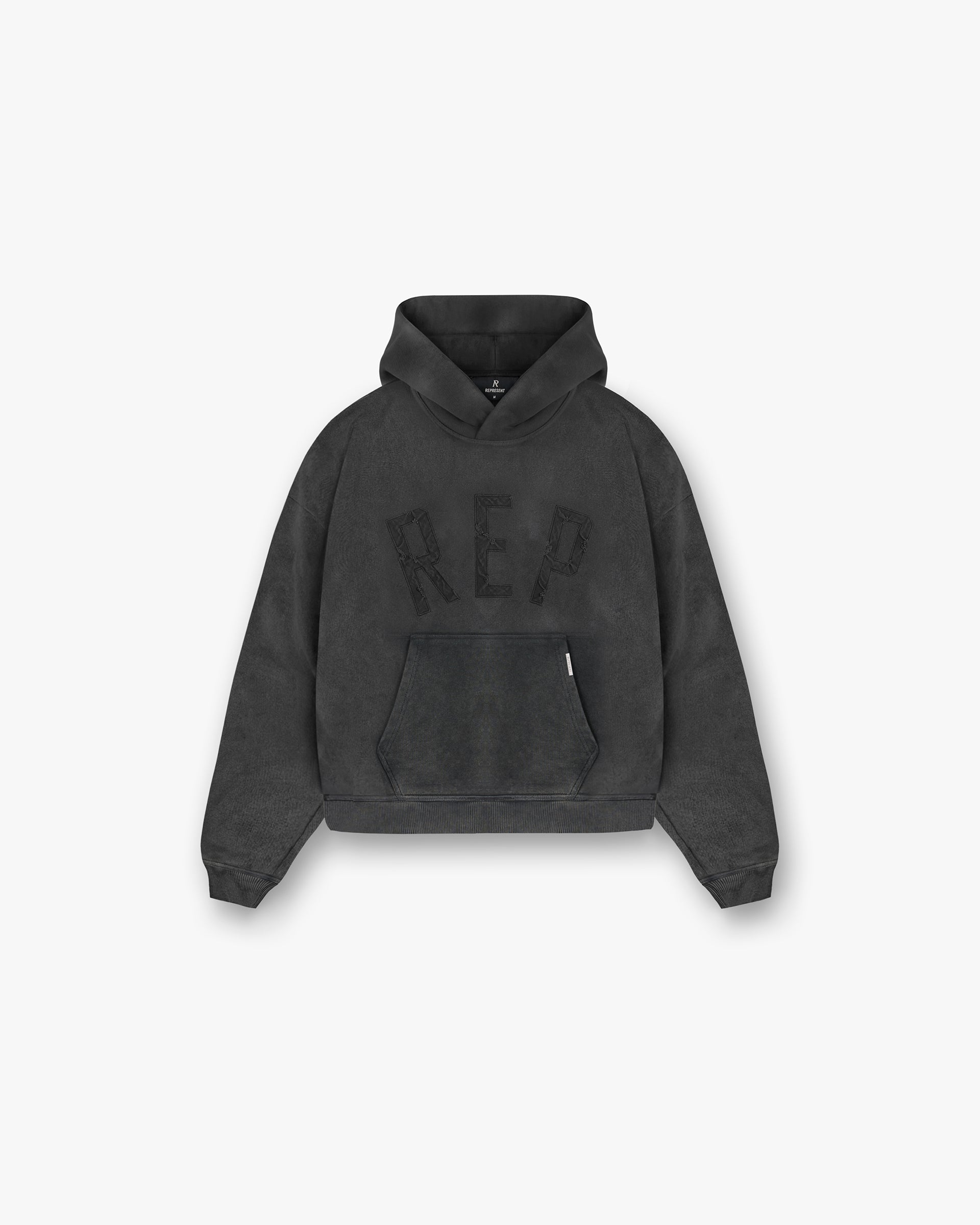 Rep Applique Hoodie - Vintage Schwarz