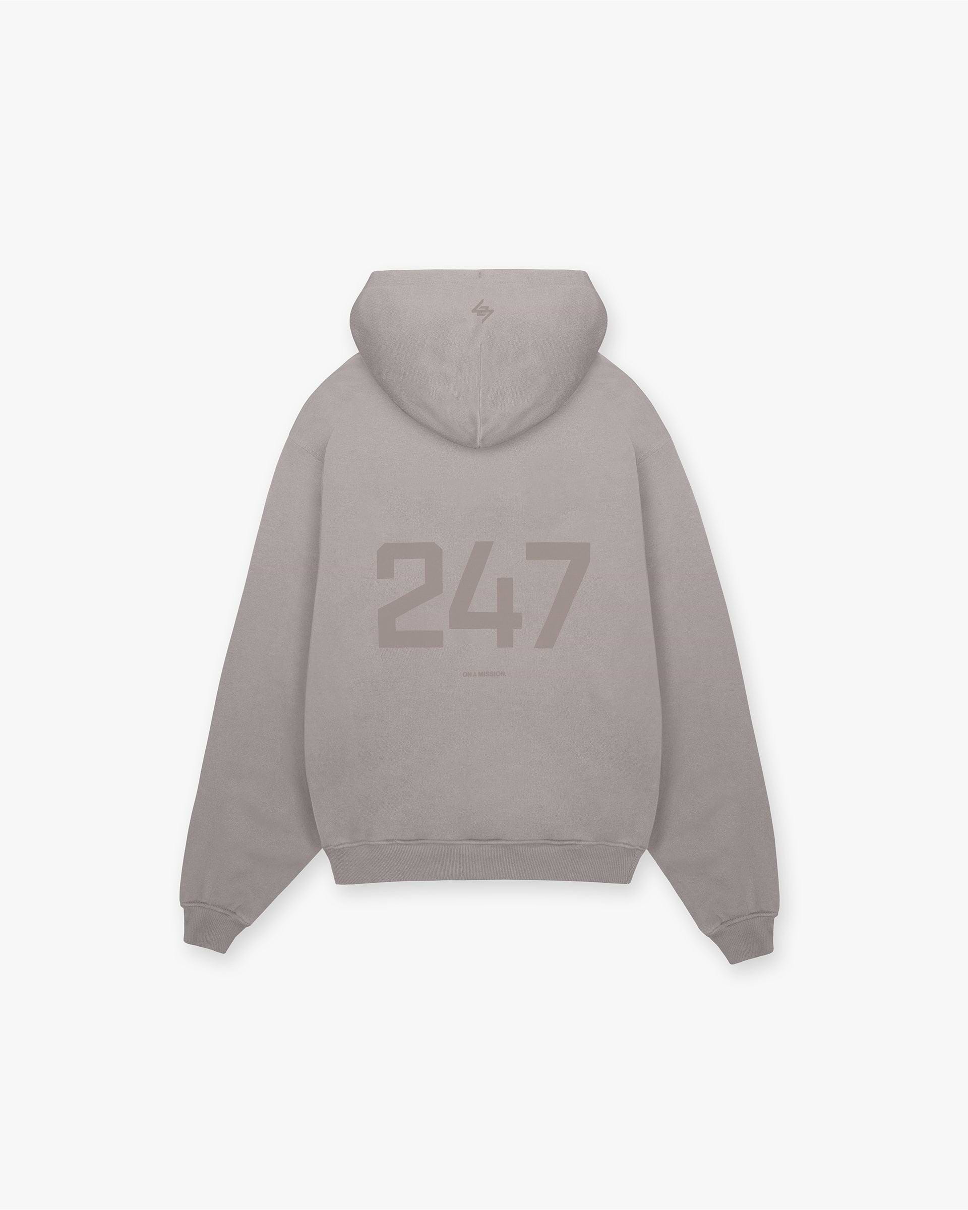 Sweat à capuche surdimensionné 247 - Cendre