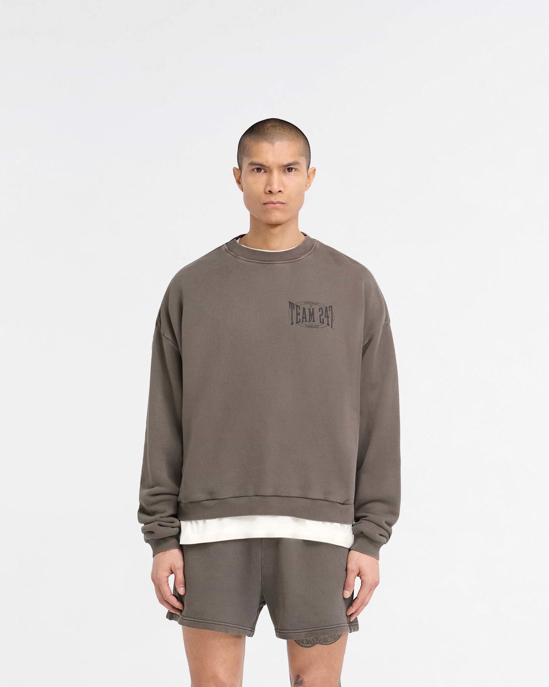Pull Boxy 247 X Everlast Training Camp - Marron Délavé