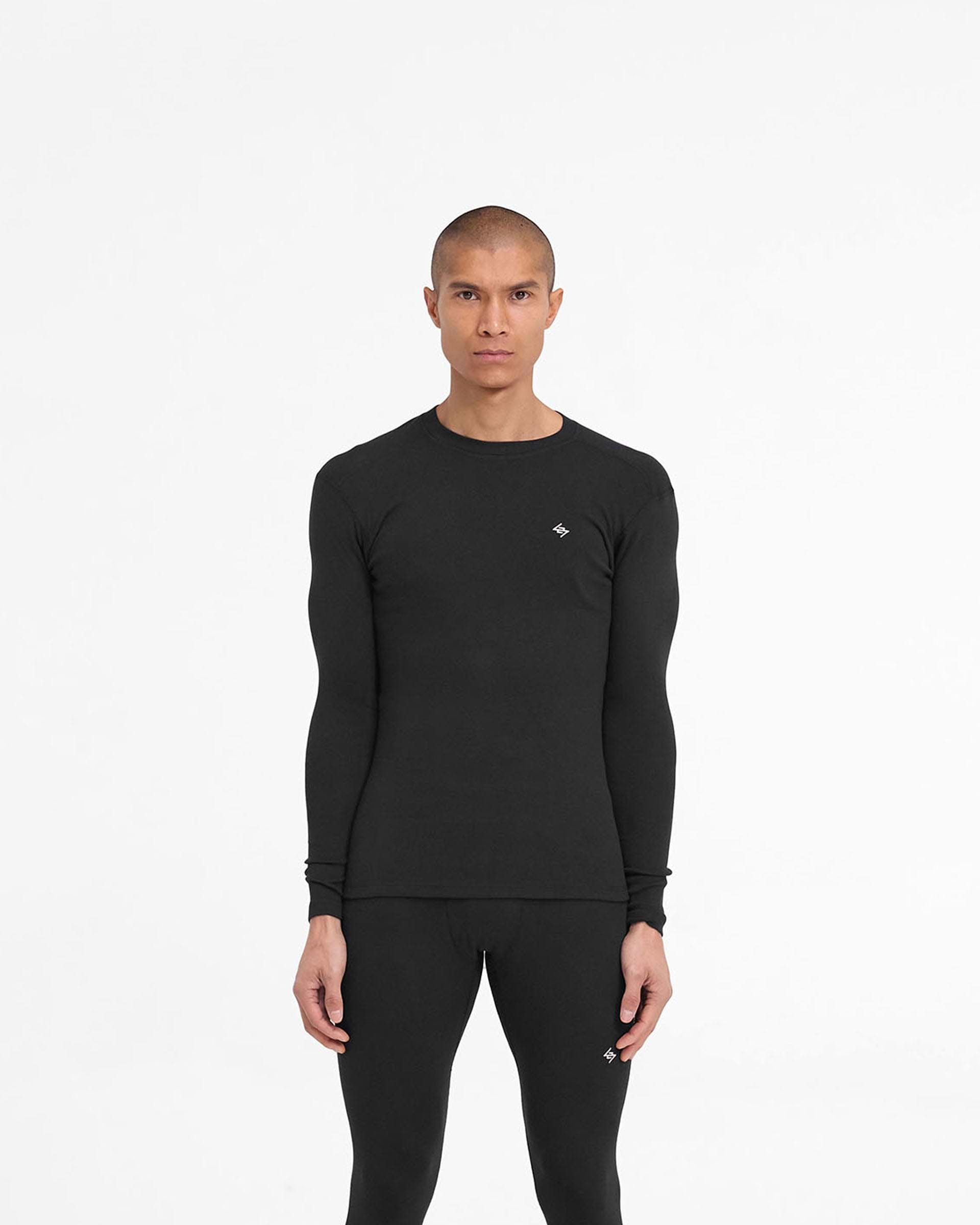 247 Ribbed Long Sleeve Top - Noir