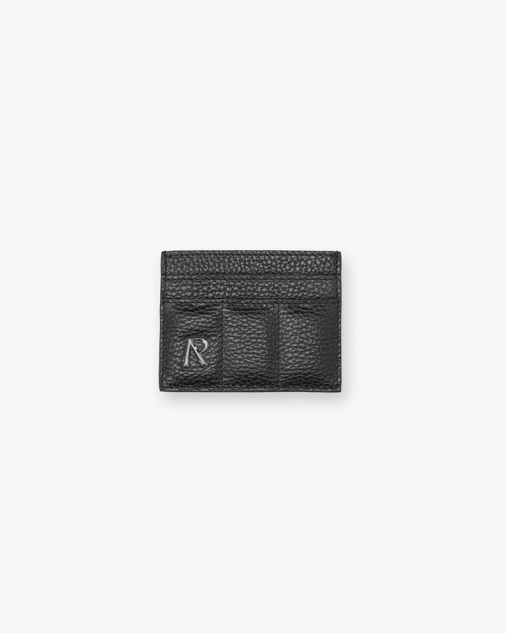 Leather Quilted Cardholder - Jet Black