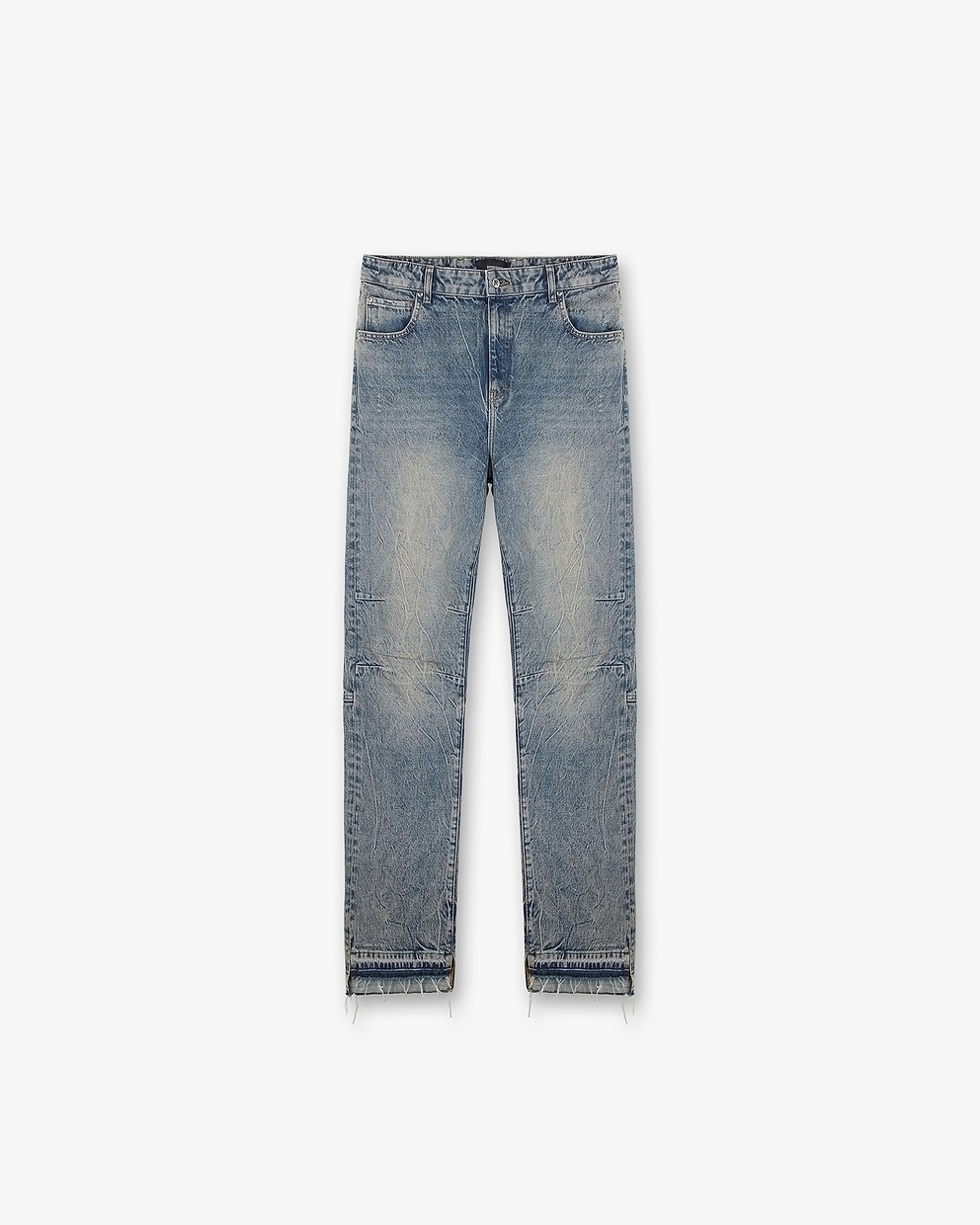 R2 Stepped Hem Denim - MITTELBLAU