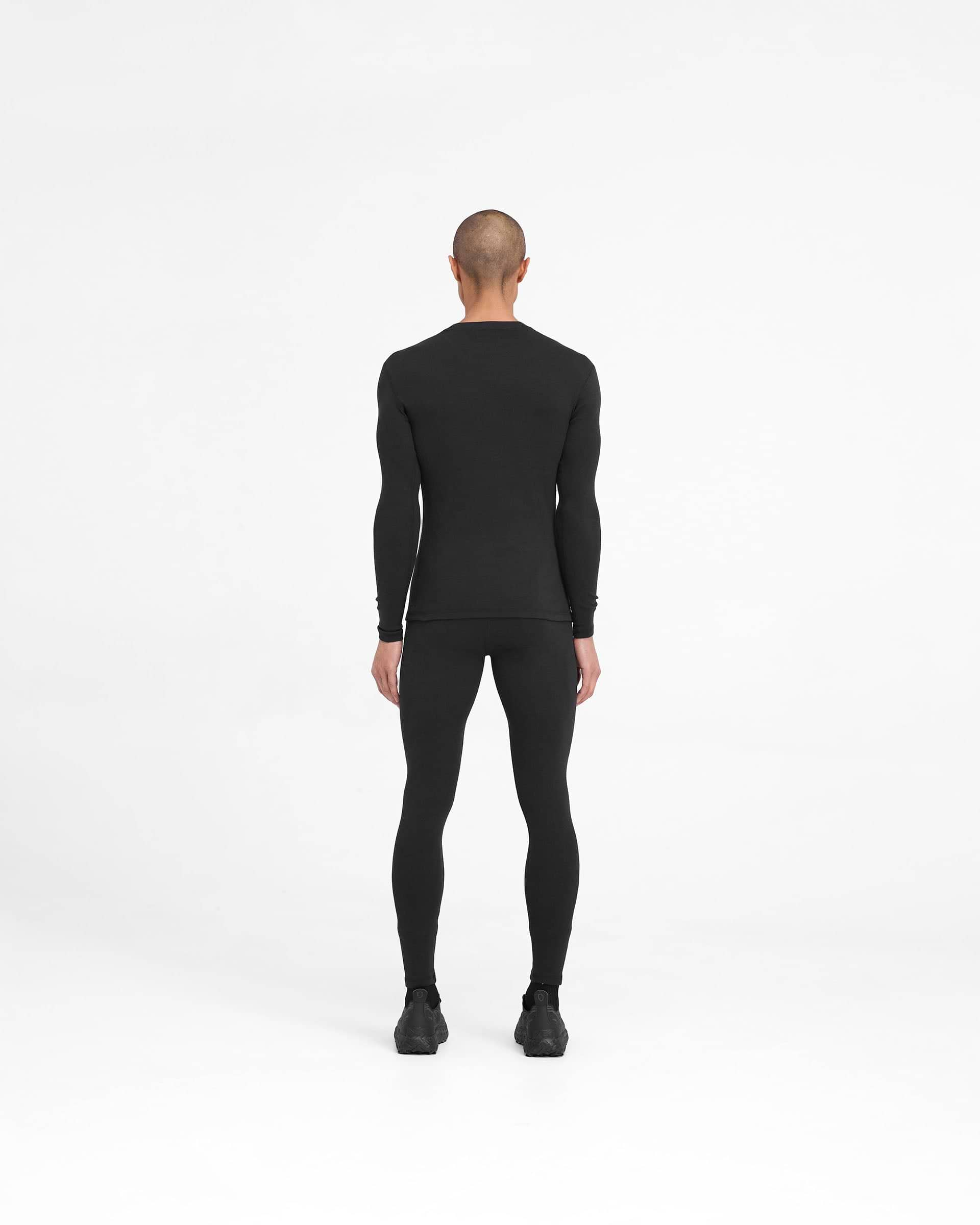 247 Ribbed Long Sleeve Top - Schwarz