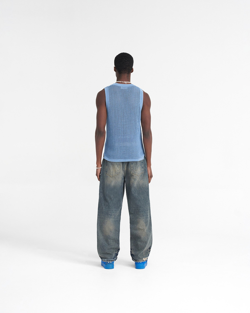 Washed Knit Vest - HIMMELBLAU