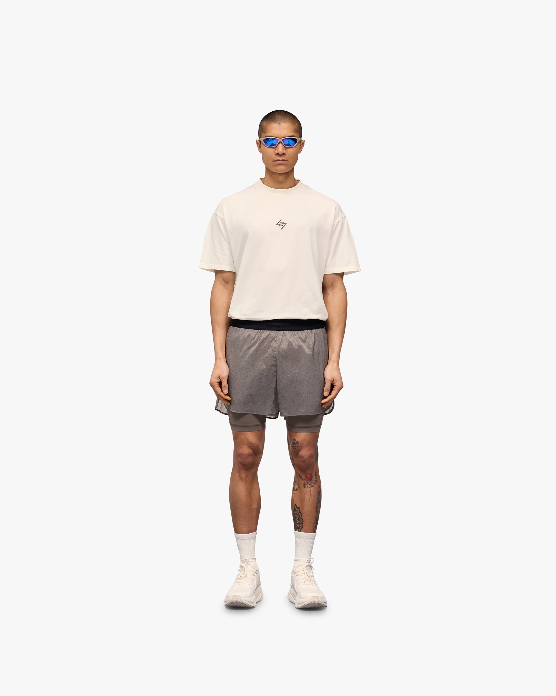 247 Contour 2-In-1 Run Shorts - Pebble