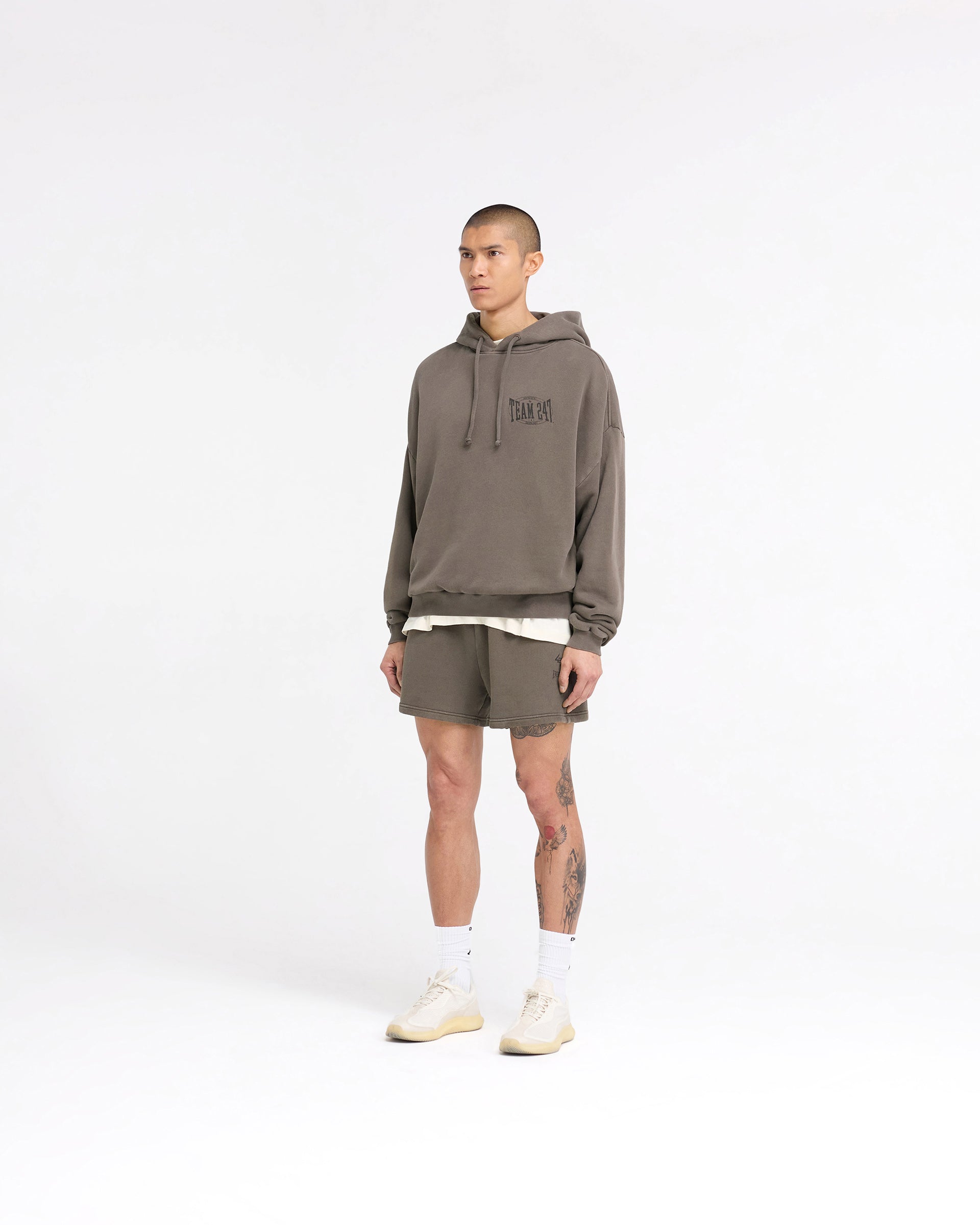 Sweat à capuche boxy 247 X Everlast Training Camp - Marron délavé