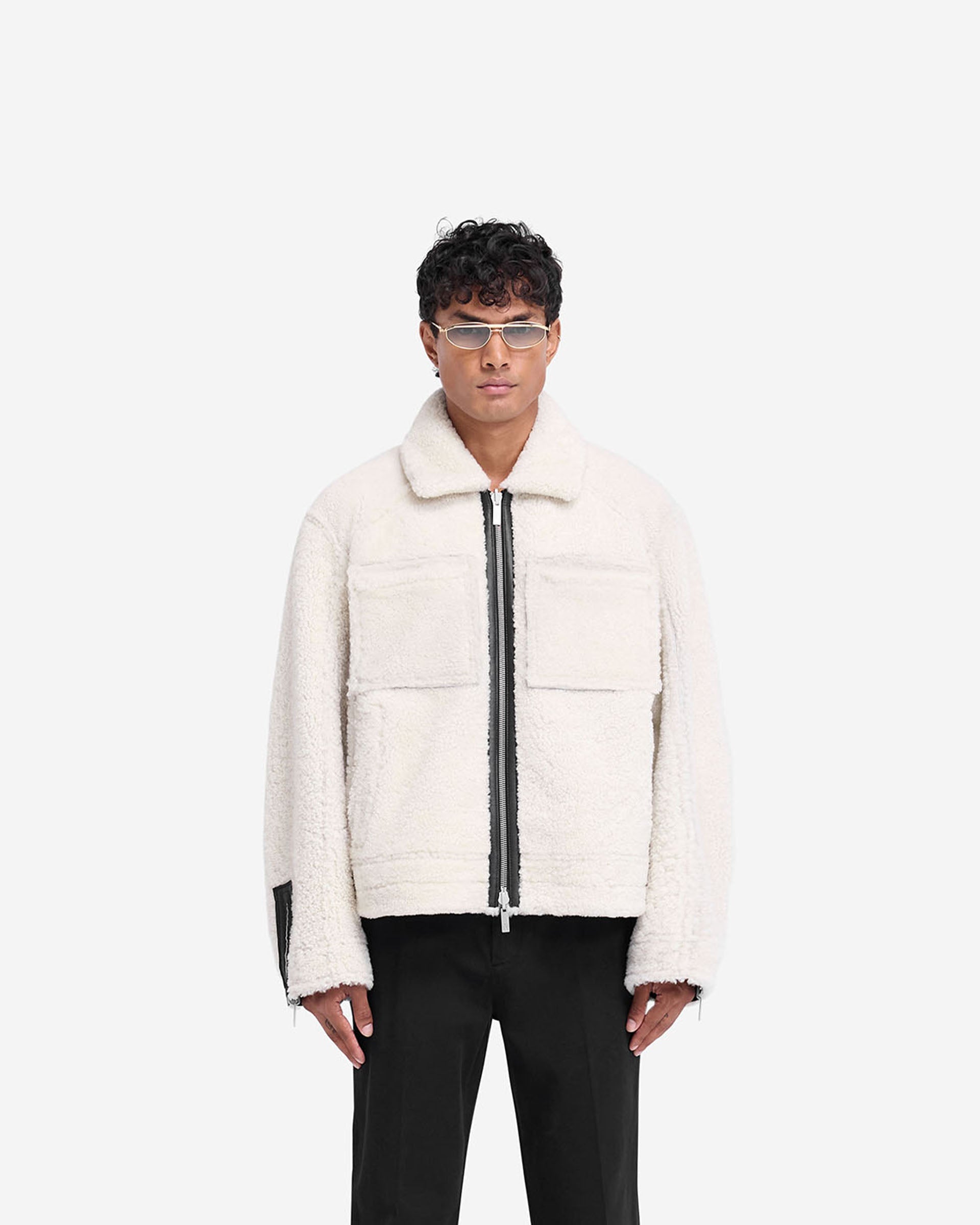 Reversible Shearling Jacket - Schwarz