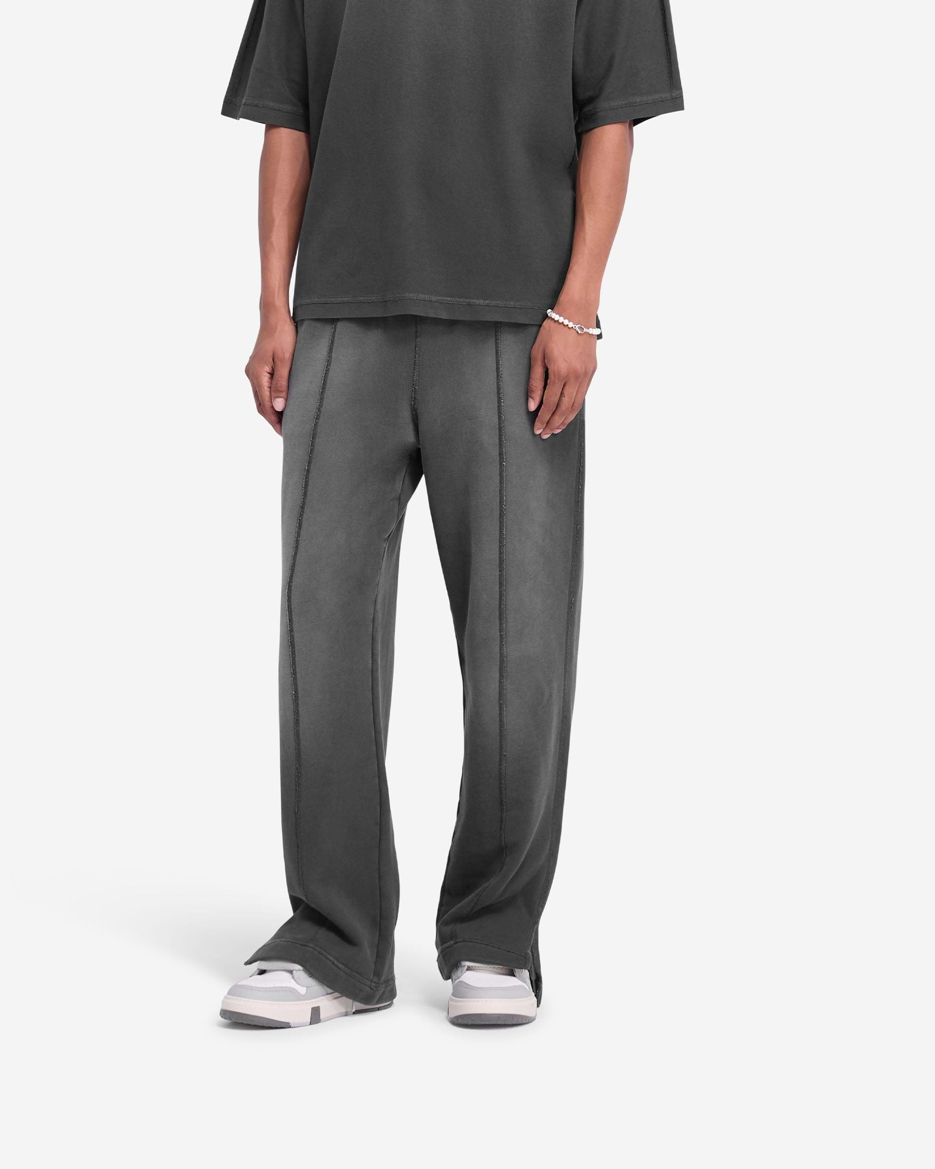 Stepped Hem Sweatpants - Noir Tâché