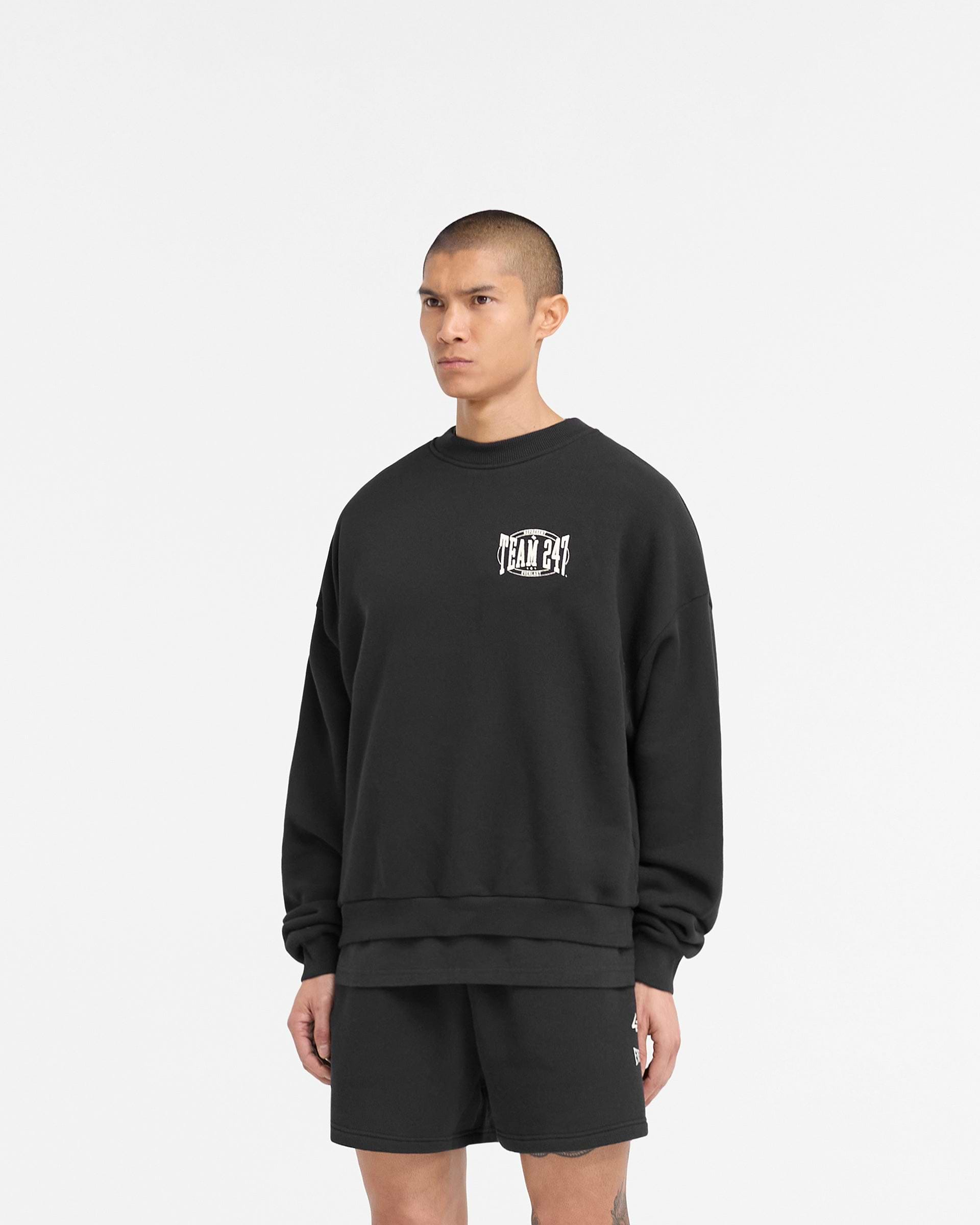 247 X Everlast Training Camp Boxy Sweater - Off Black