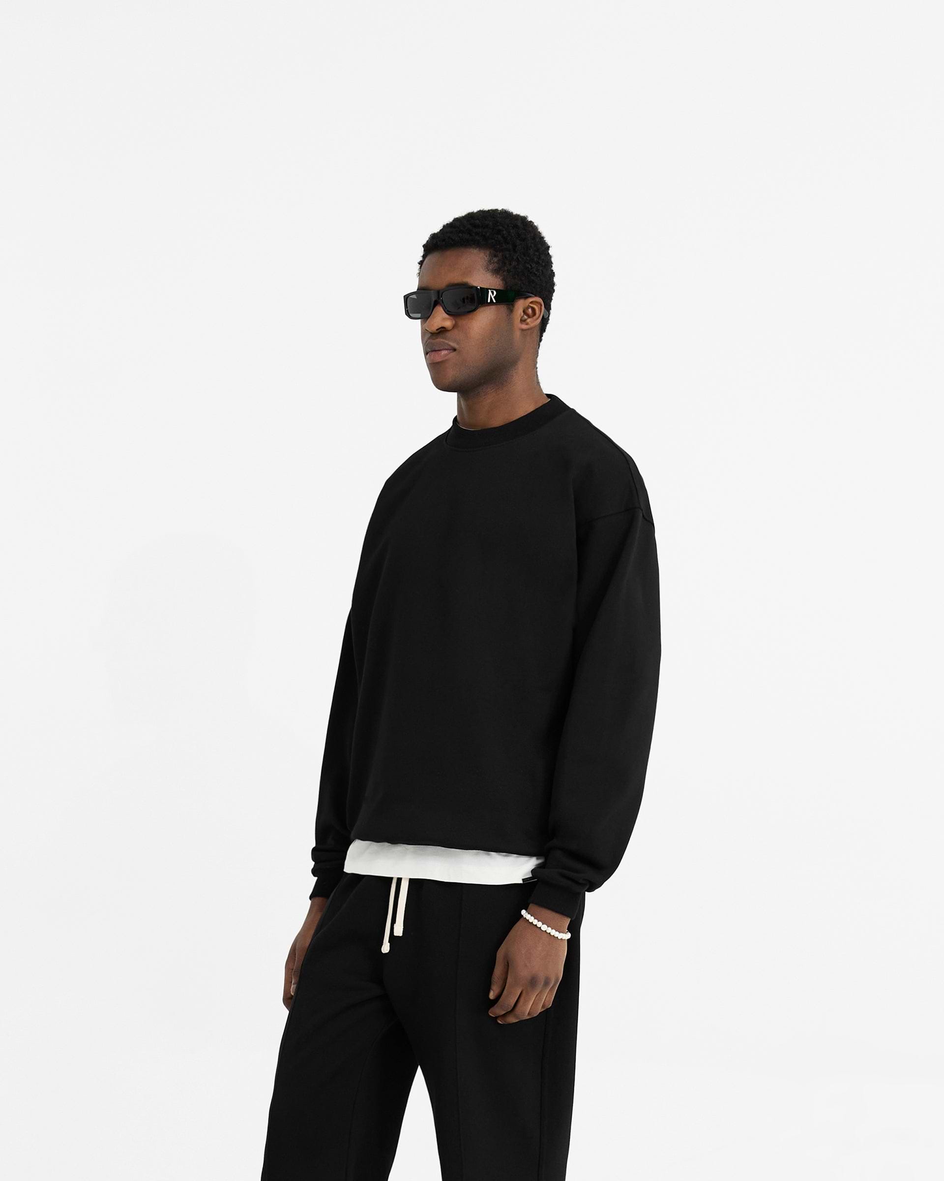 Initial Oversized Sweater - Black