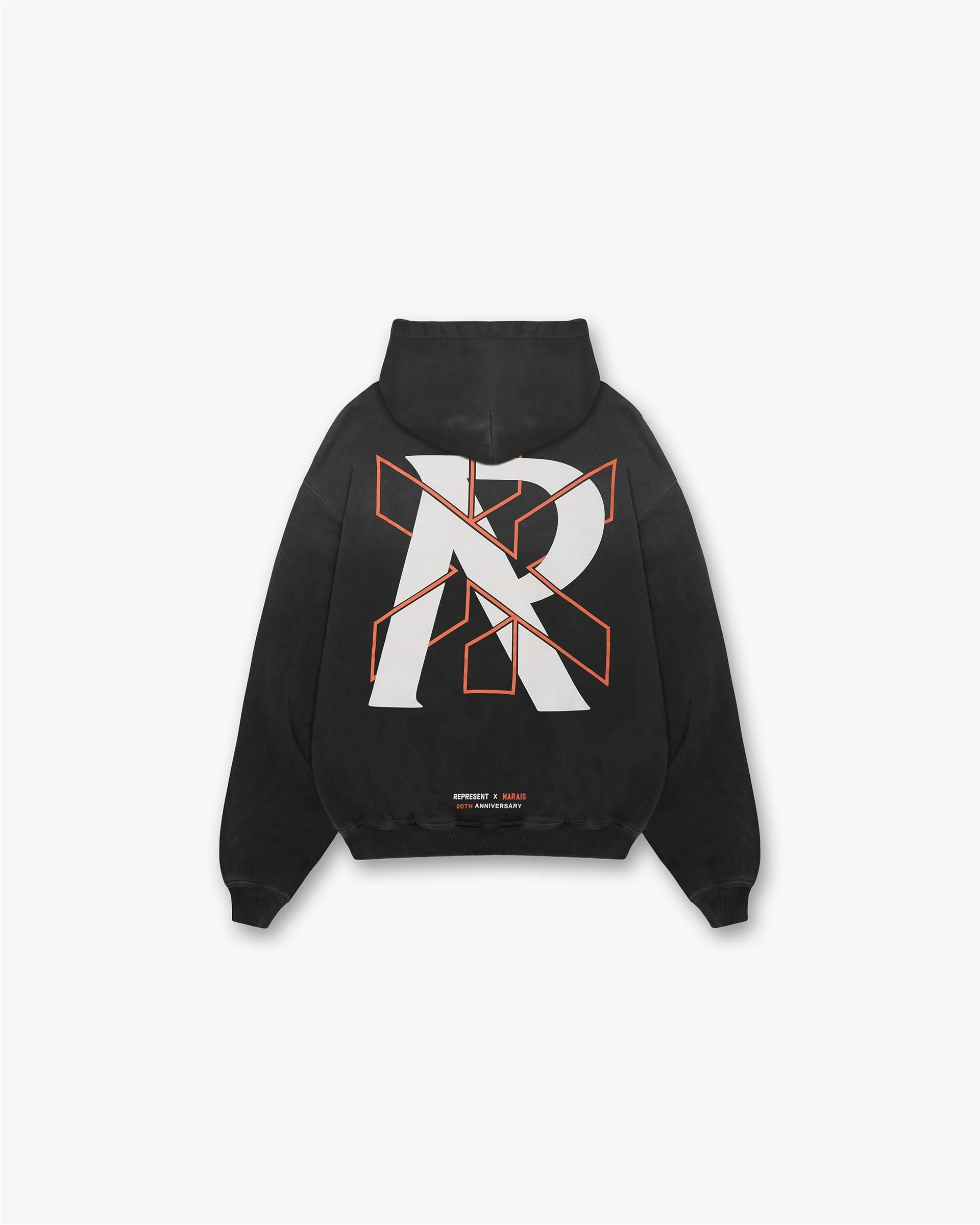 Represent X Marais Logo Lock Up Hoodie - Noir Vieilli