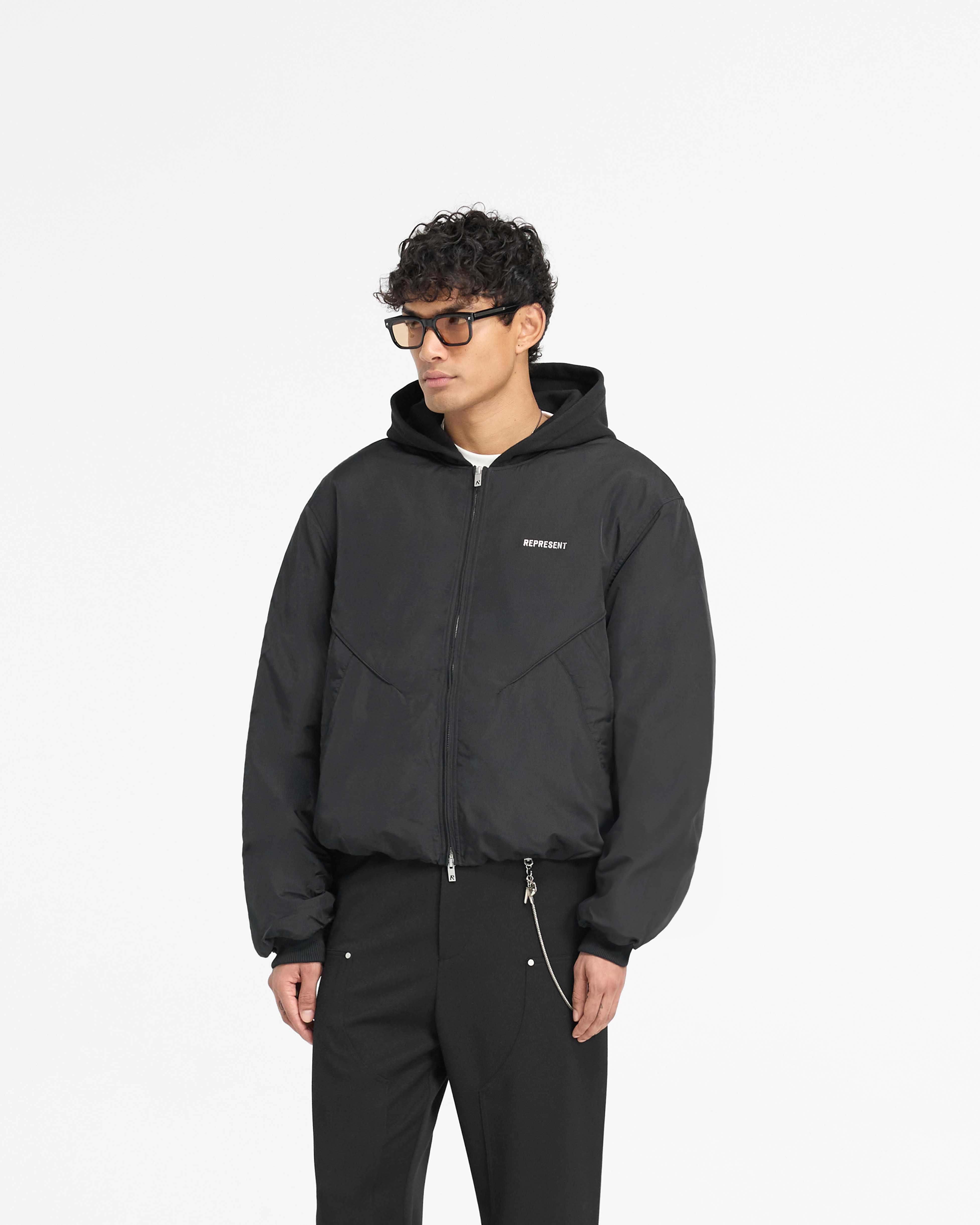 Jersey Hood Bomber | Black | REPRESENT