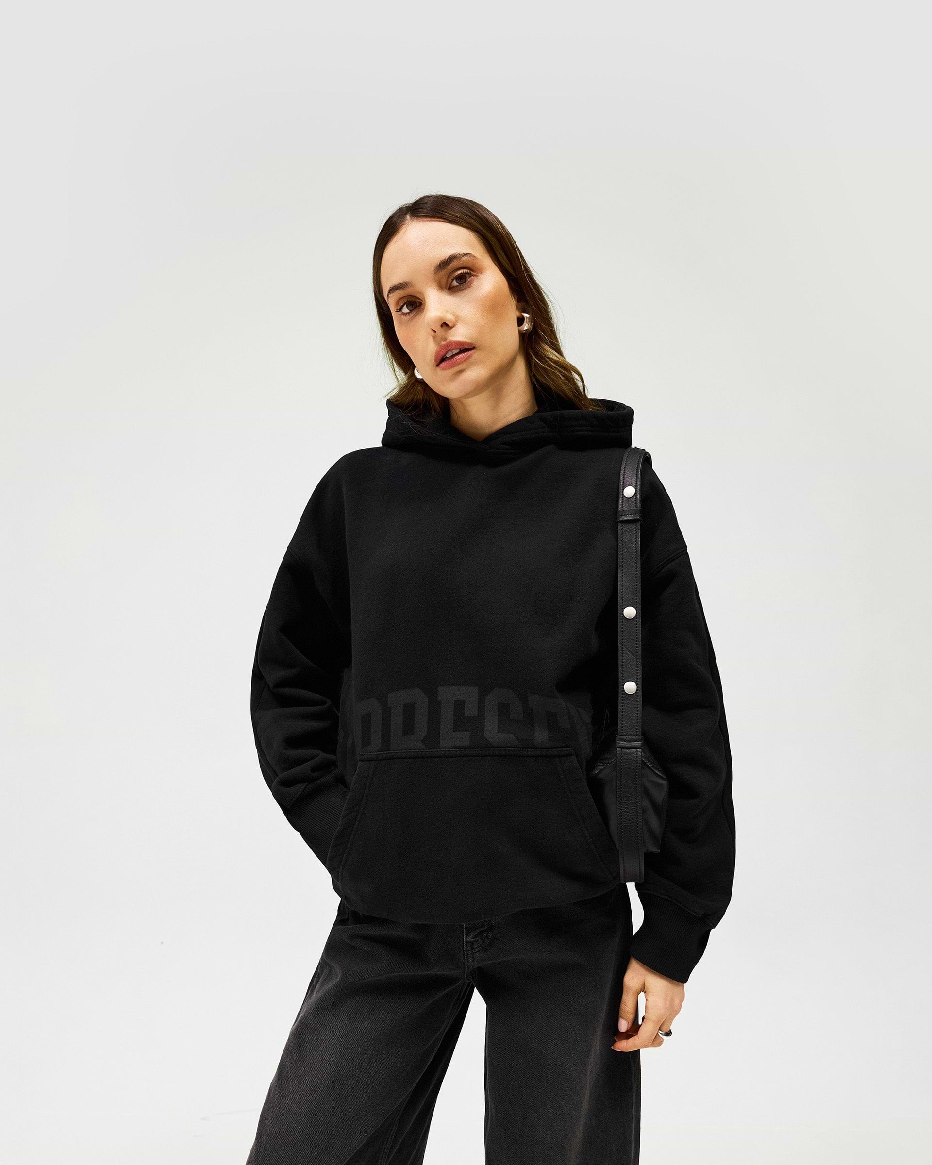 Boyfriend Graphic Hoodie - Black Coffee