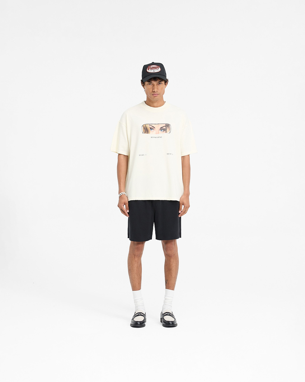 Represent X Duke + Dexter Rearview Mirror T-Shirt - Ecru