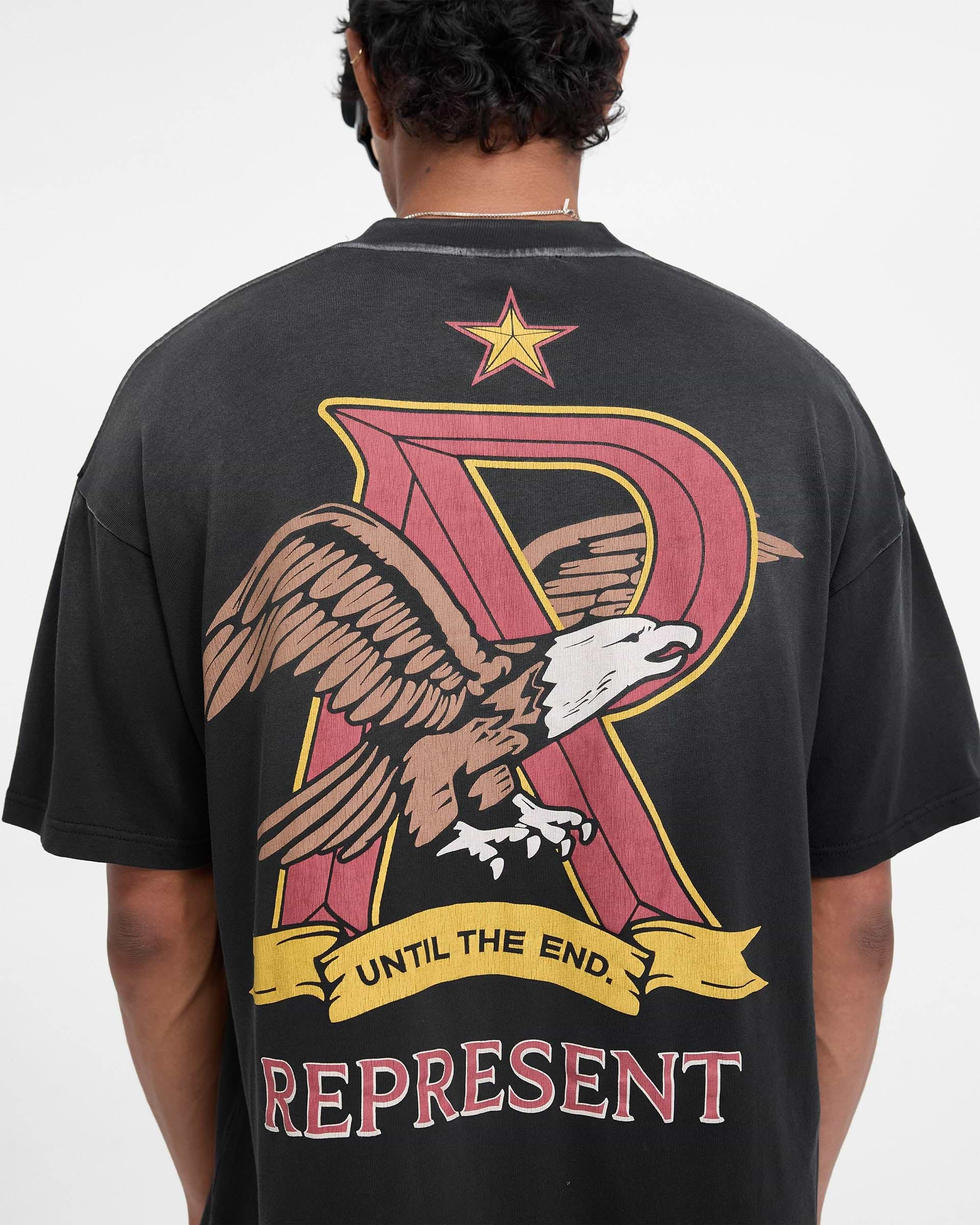 Represent X End Eagles T-Shirt - Noir Taché