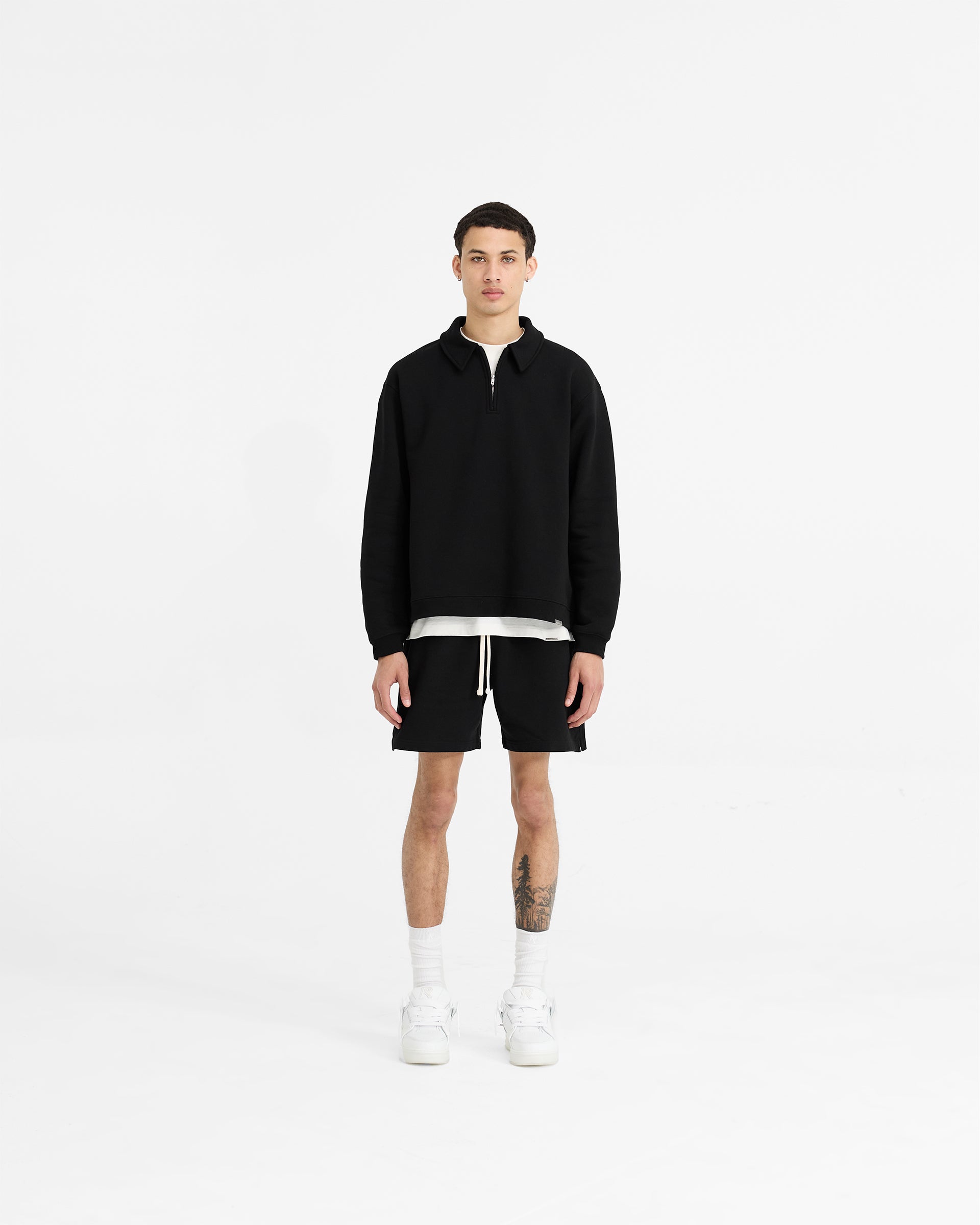 Initial Boxy Quarter Zip - Noir