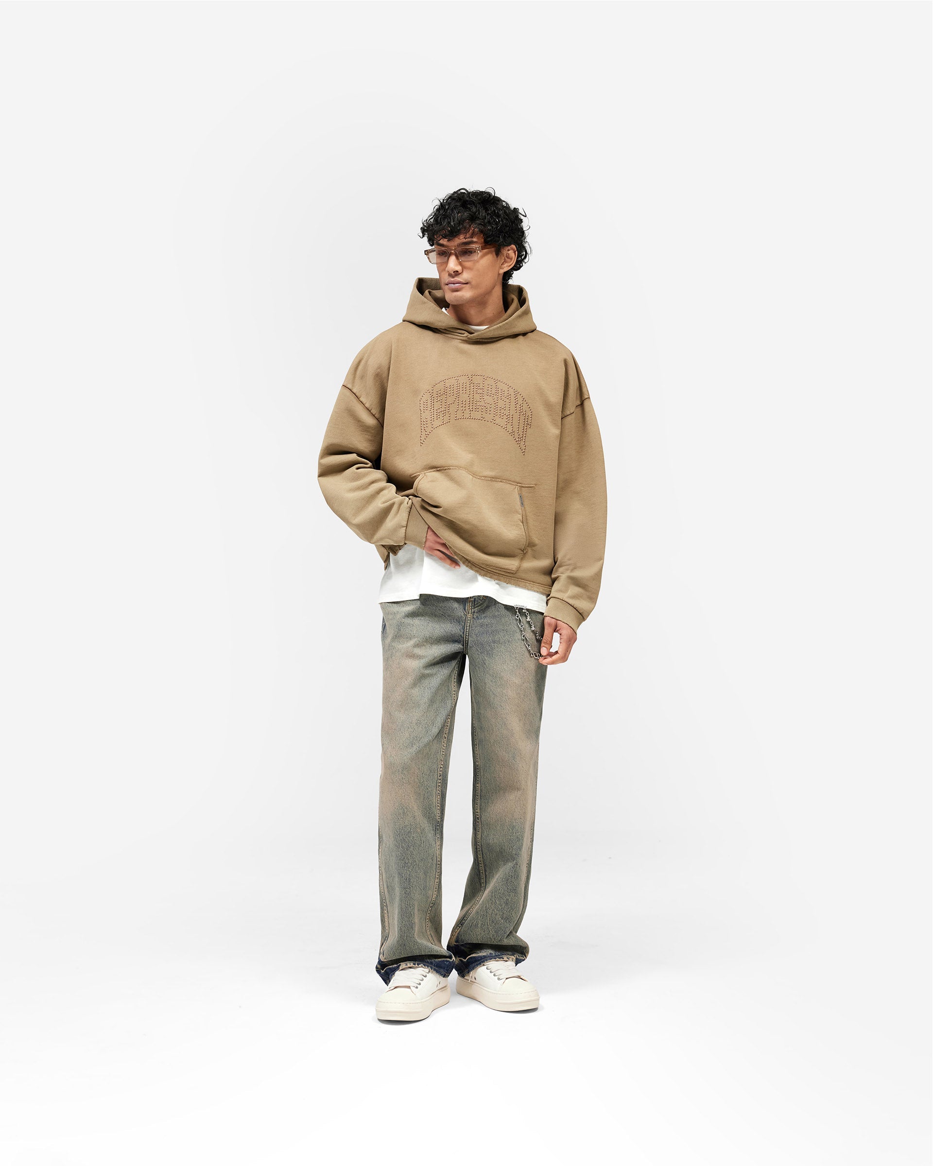 Represent Embellished Hoodie - Vintage Khaki