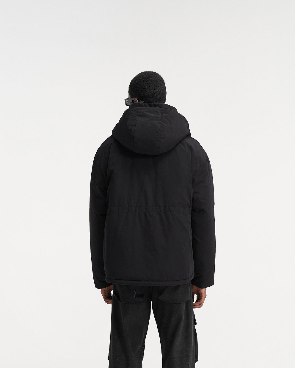 Hooded Puffer Jacket - TIEFSCHWARZ