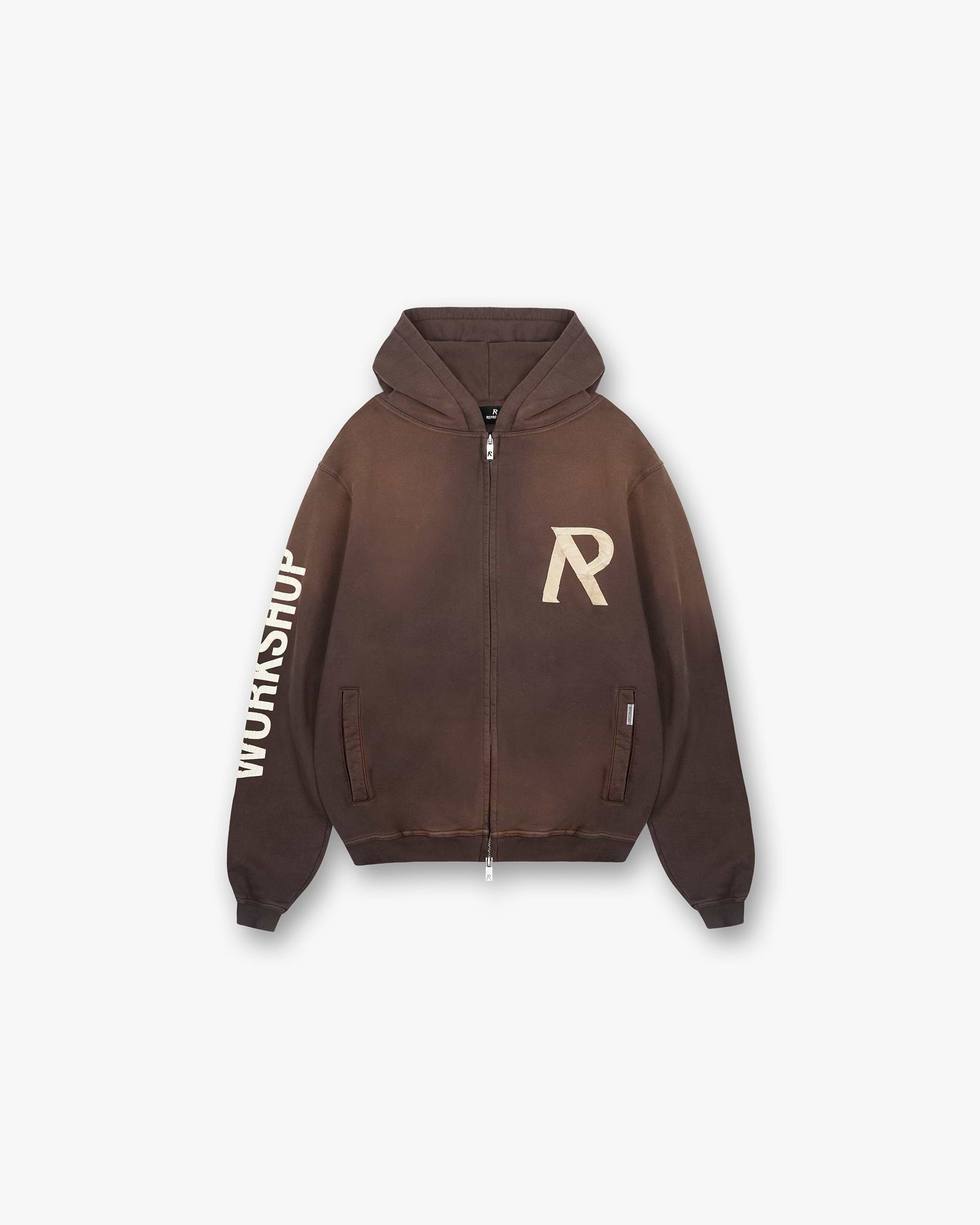 Masking Tape Initial Zip Hoodie - Cèdre