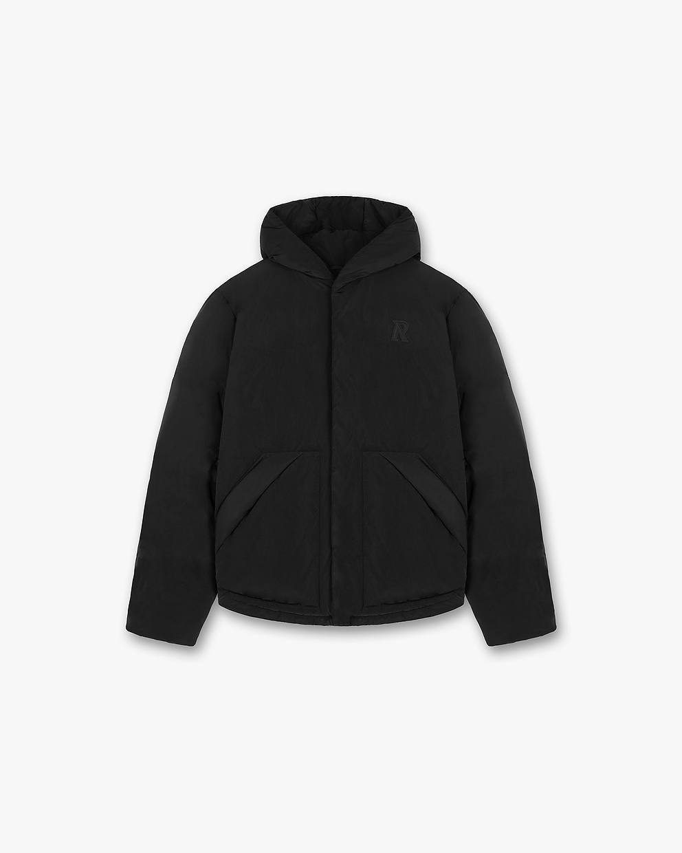 Hooded Puffer Jacket - TIEFSCHWARZ