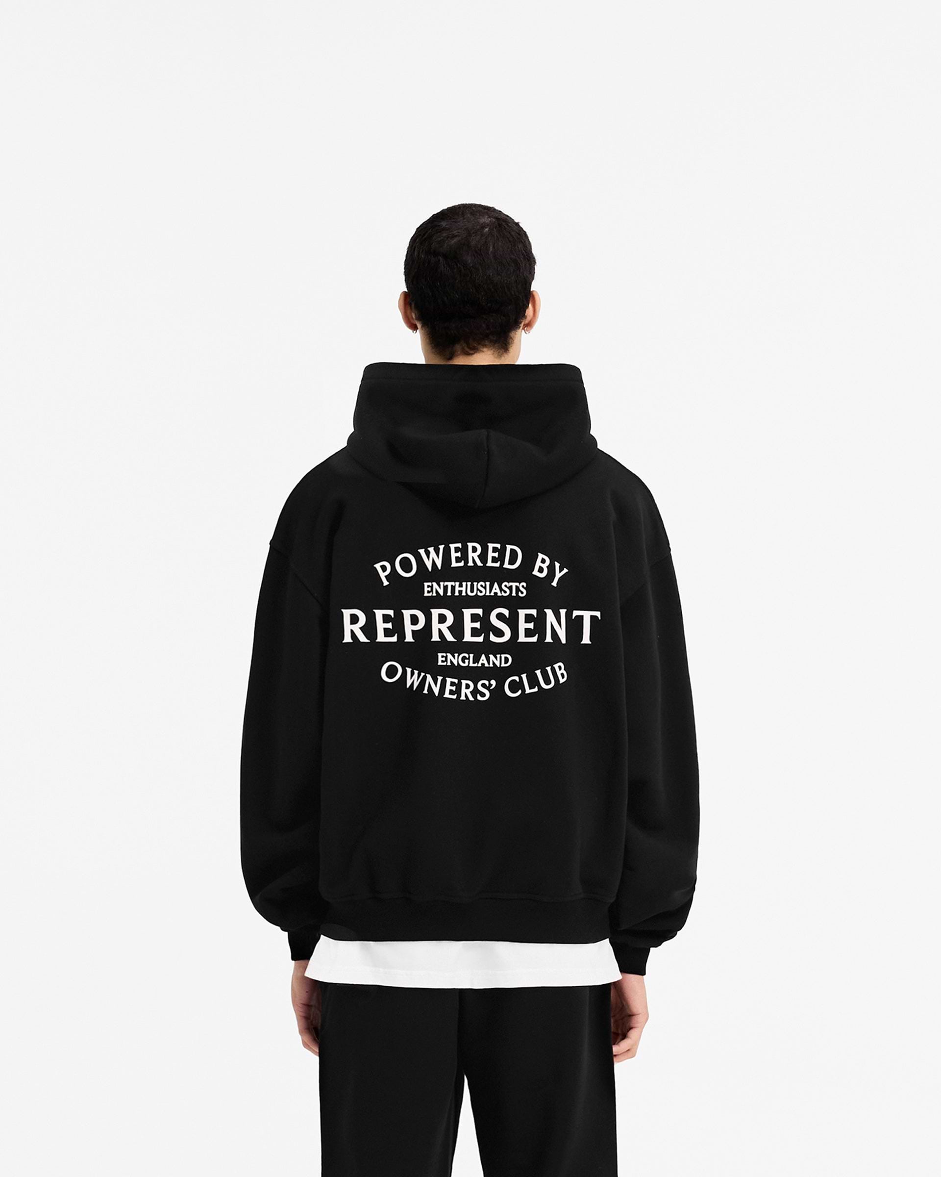 Jet Black Zip Hoodie | Stamp Owners' Club | REPRESENT