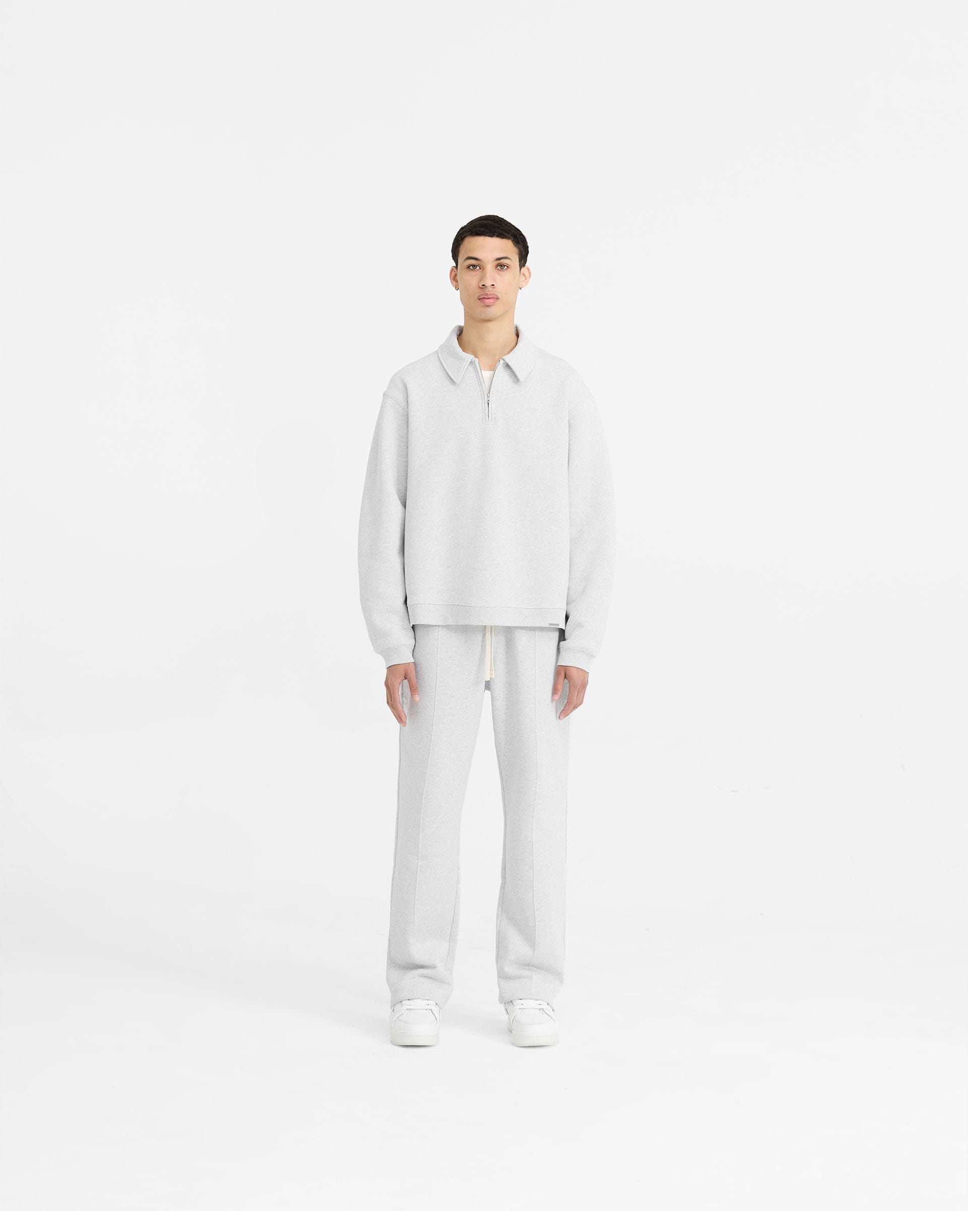 Initial Boxy Quarter Zip - Gris Glace Chiné