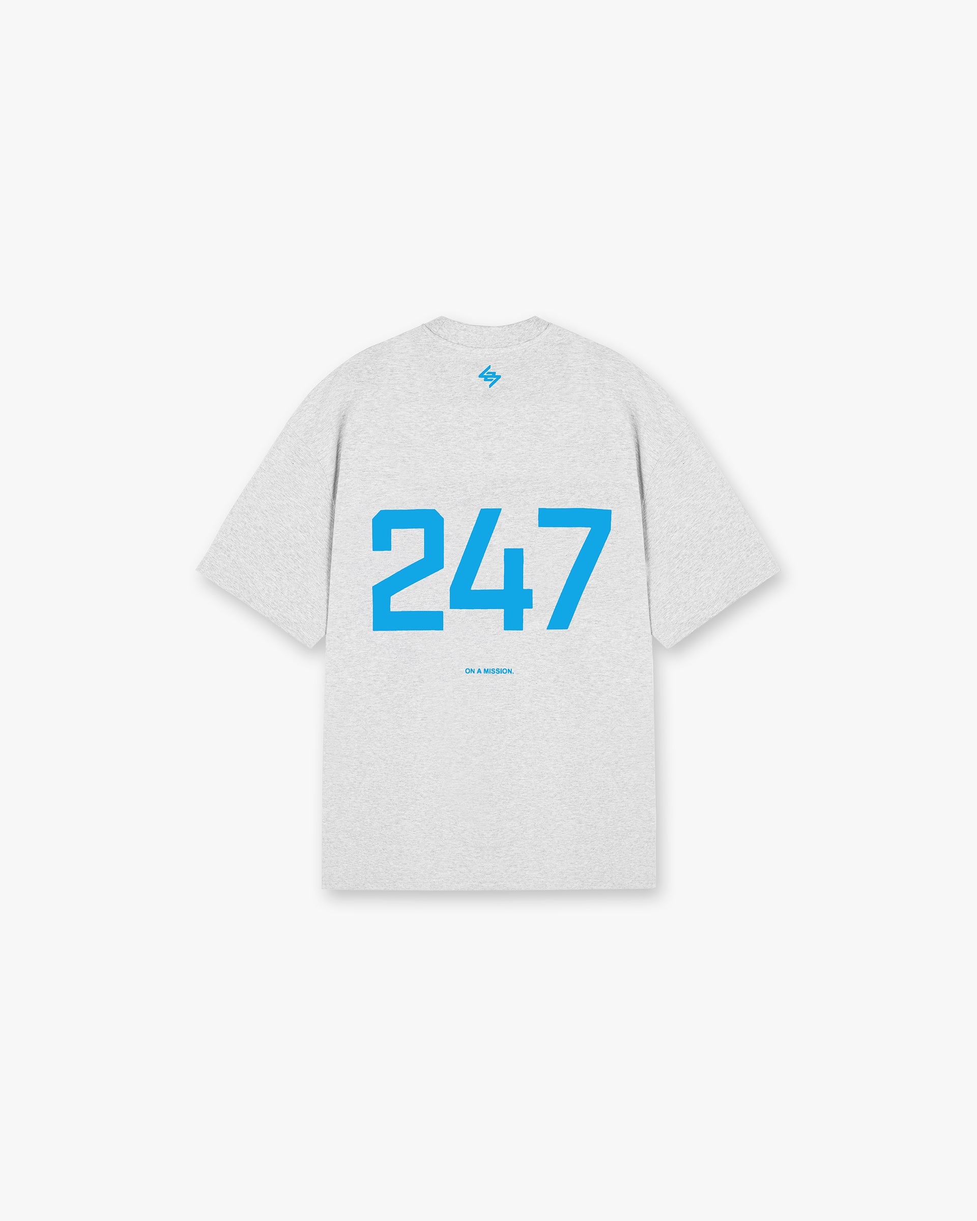 247 Oversized T-Shirt - Ash Grey Electric Blue