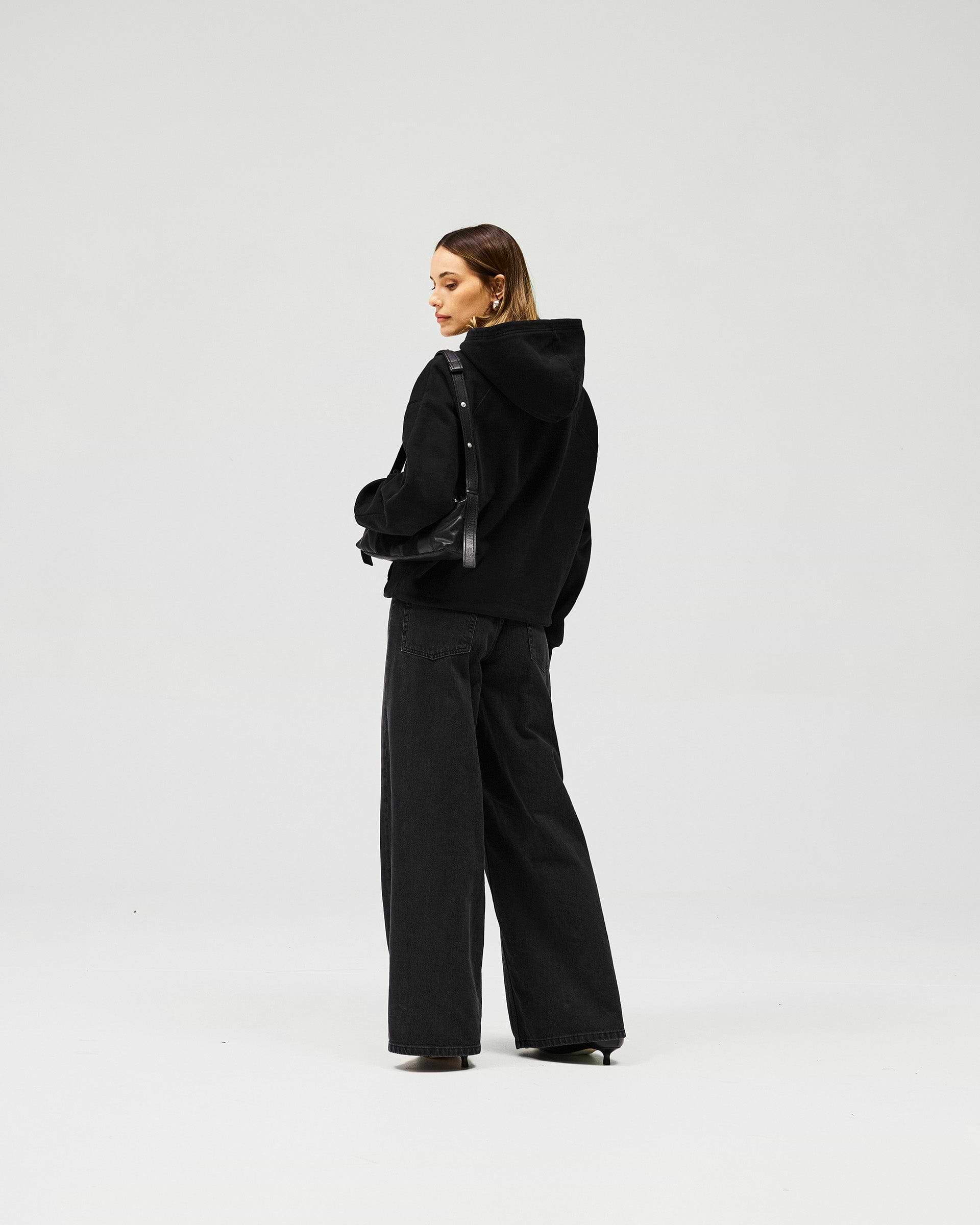 Boyfriend Graphic Hoodie - Black Coffee