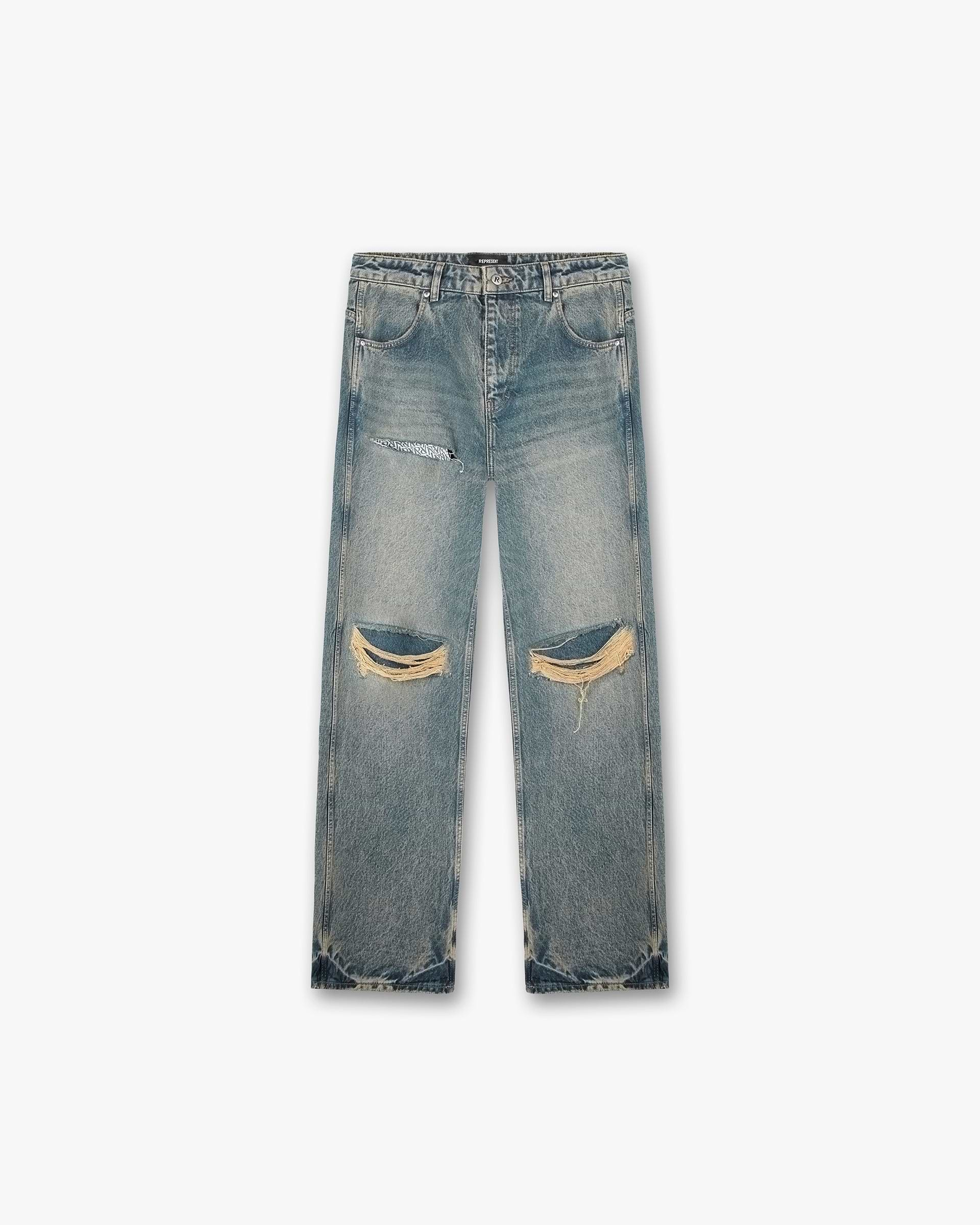 R3D Destroyer Baggy Denim - Blau Creme