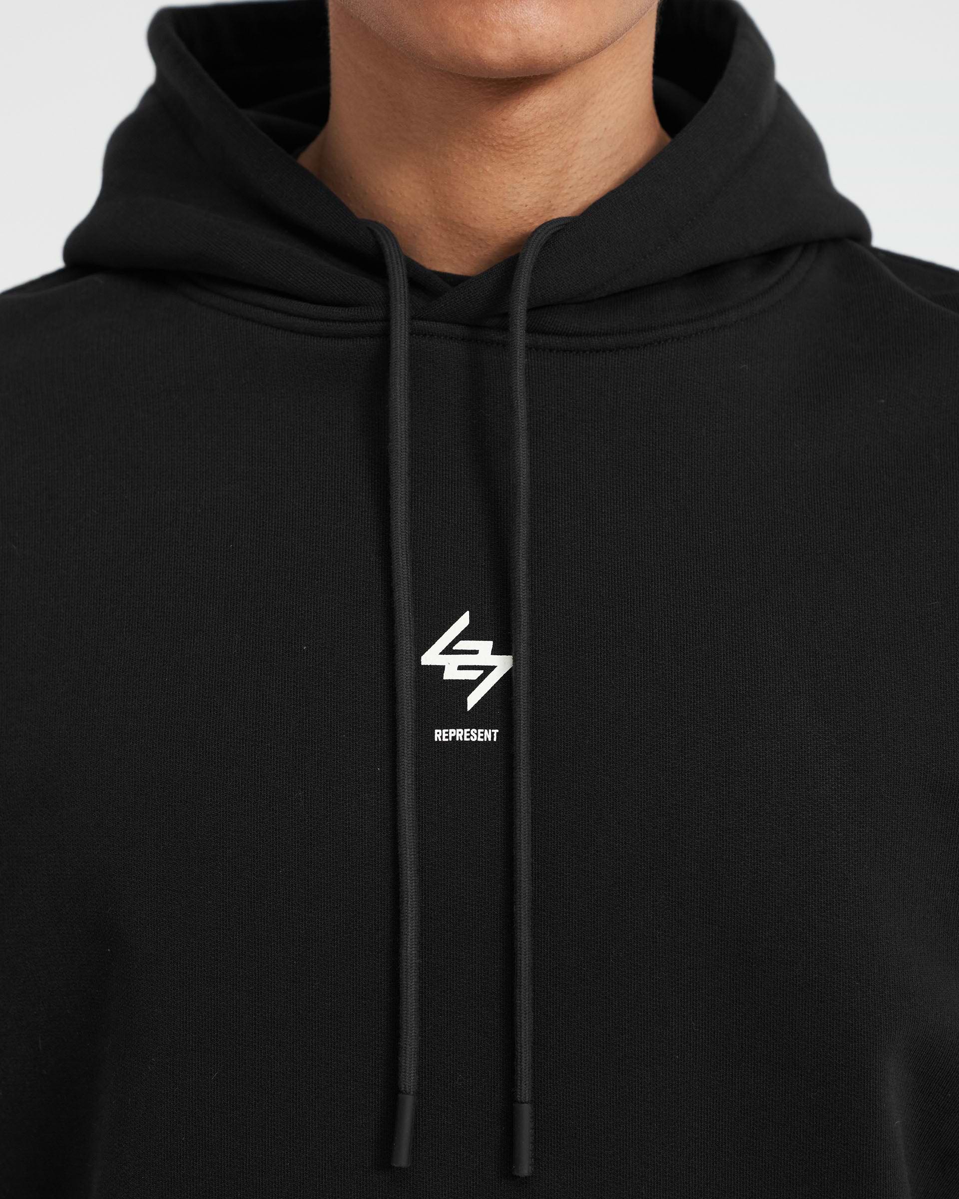 Black Oversized Gym Hoodie | 247 | REPRESENT