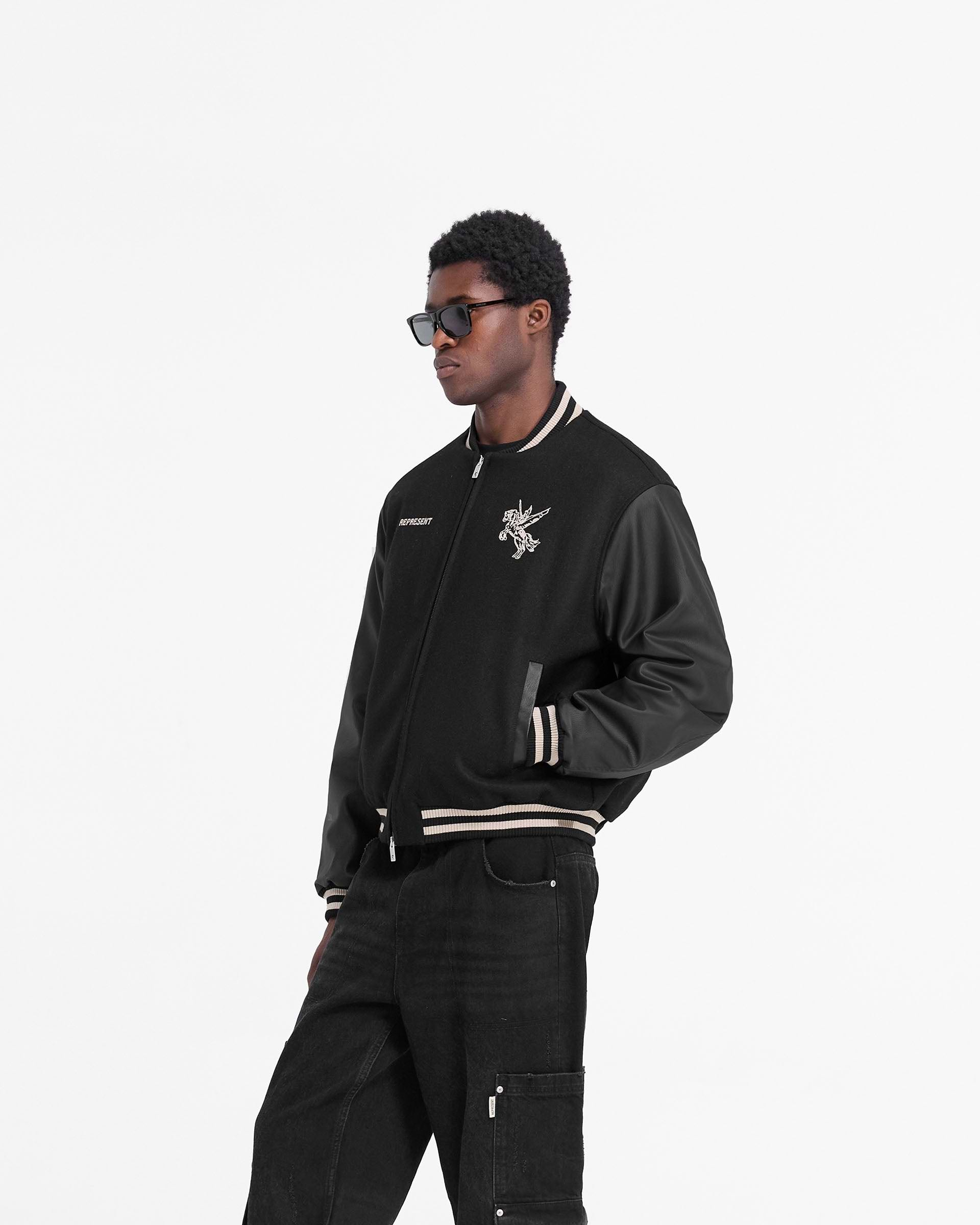 Mascot Wool Varsity Jacket - Noir Jet