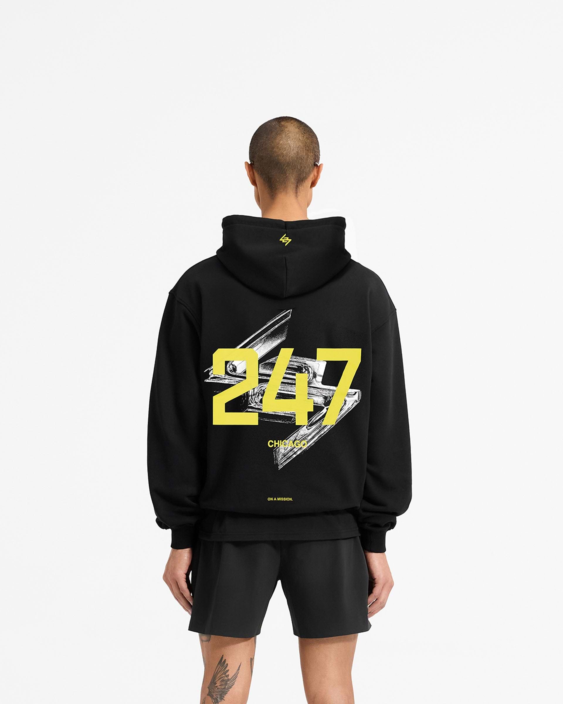 247 Chicago Oversized Hoodie - Jet Schwarz