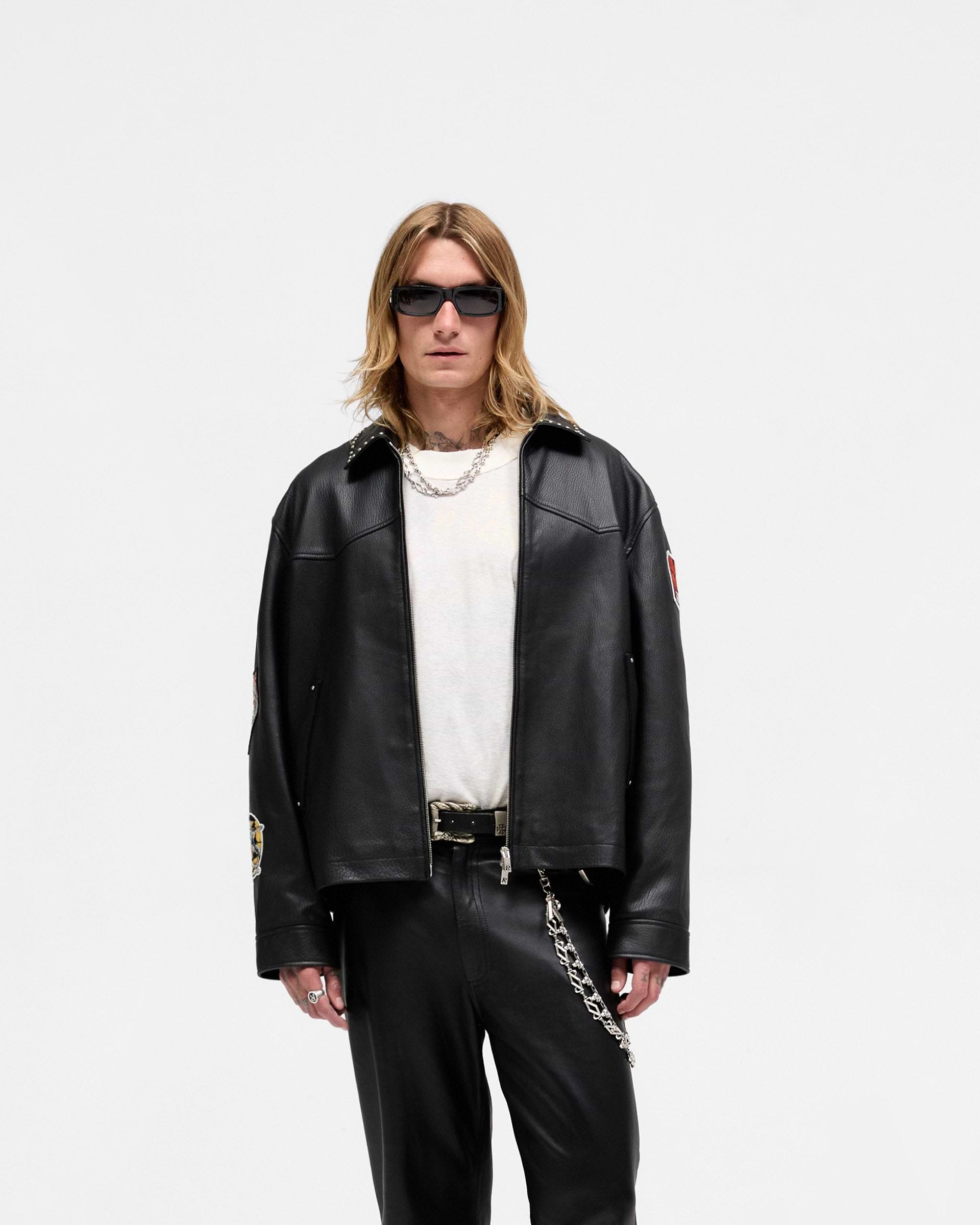 Represent X Iron Maiden Trooper Veste en Cuir - Noir Jais