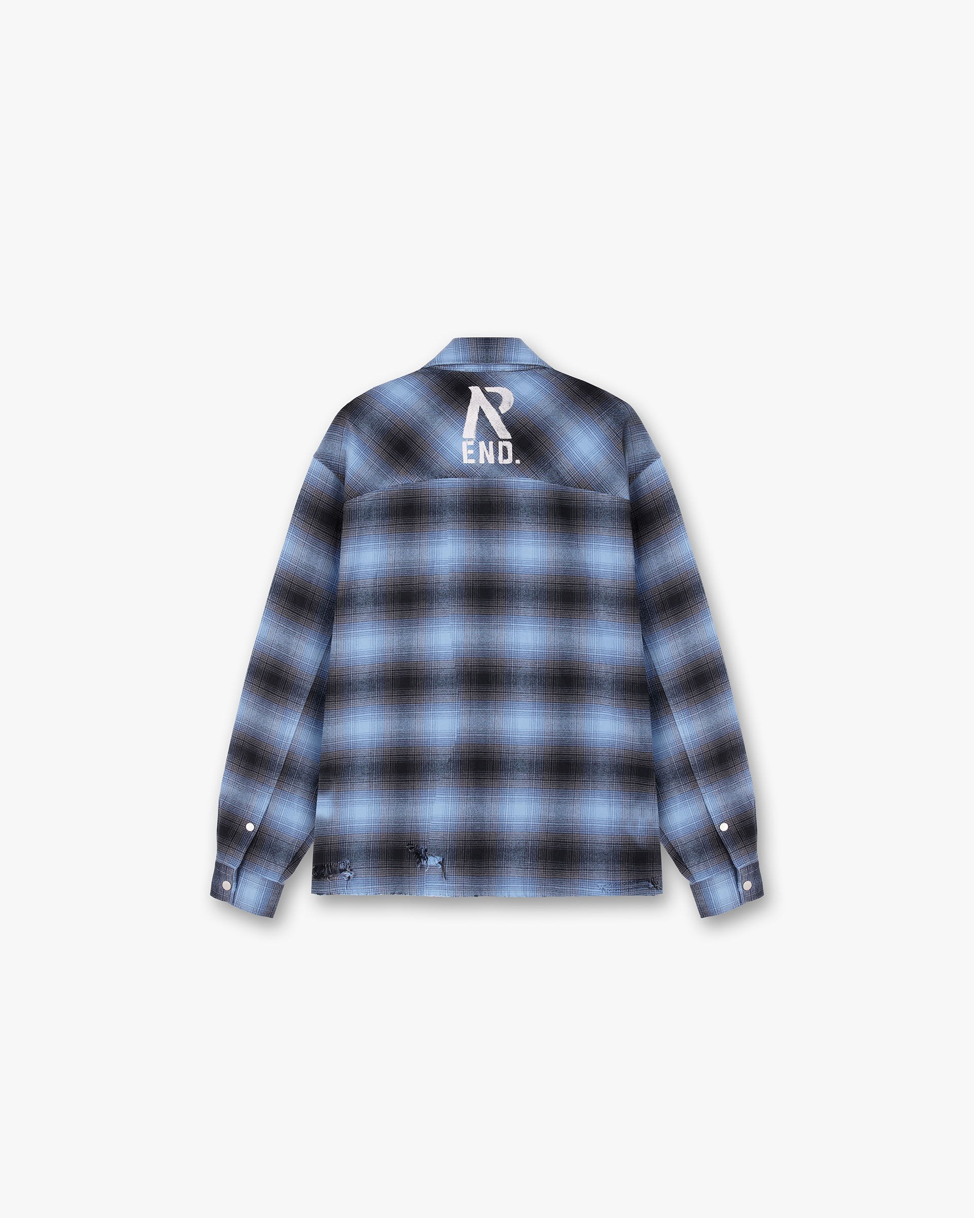 Represent X End Distressed Flannel Shirt - Blau