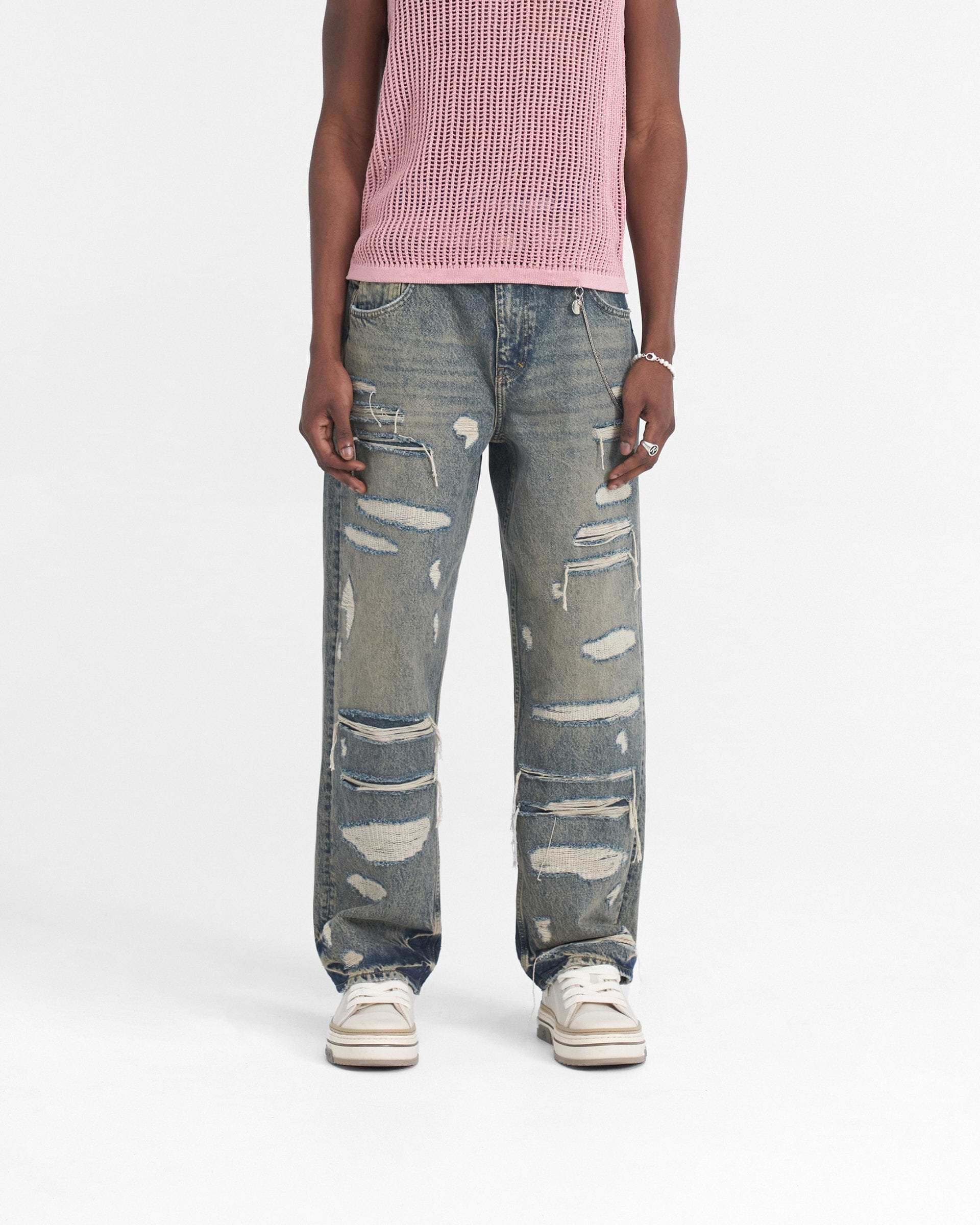 Denim Baggy Double Destroyer R3D - Bleu Crème