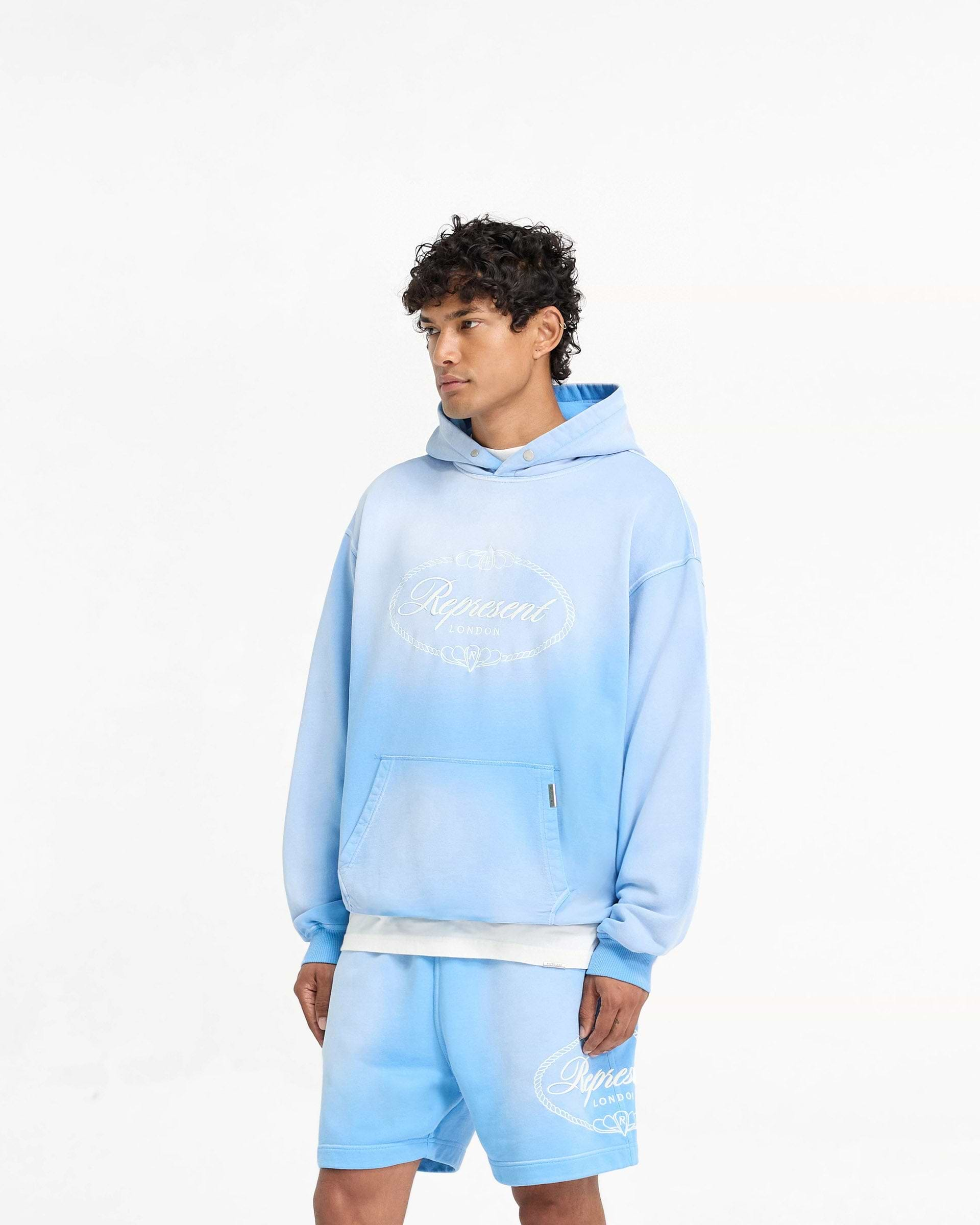 Represent X Harrods Crest Hoodie - Bleu Nuage