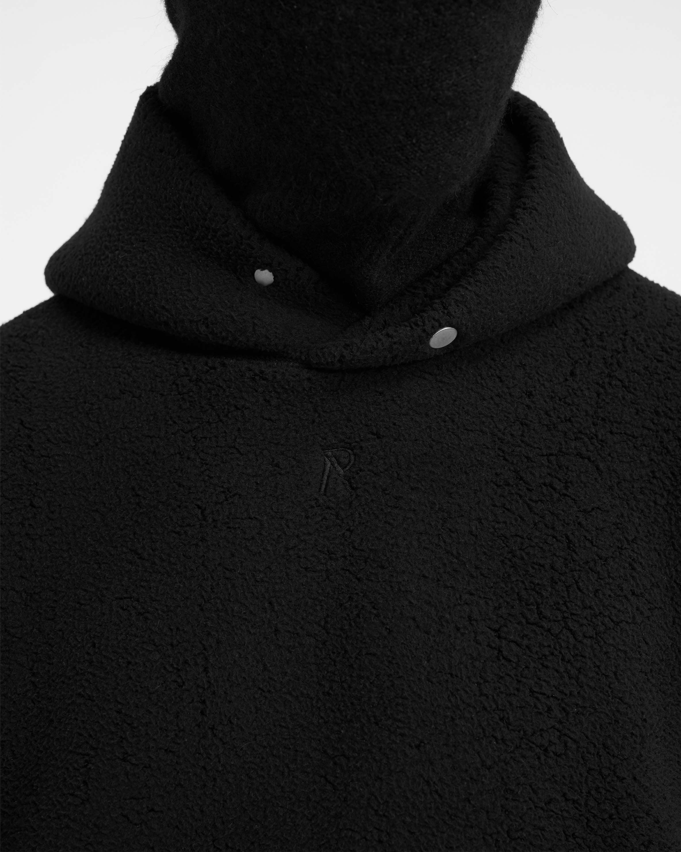 Sweat à capuche surdimensionné en polaire - Noir