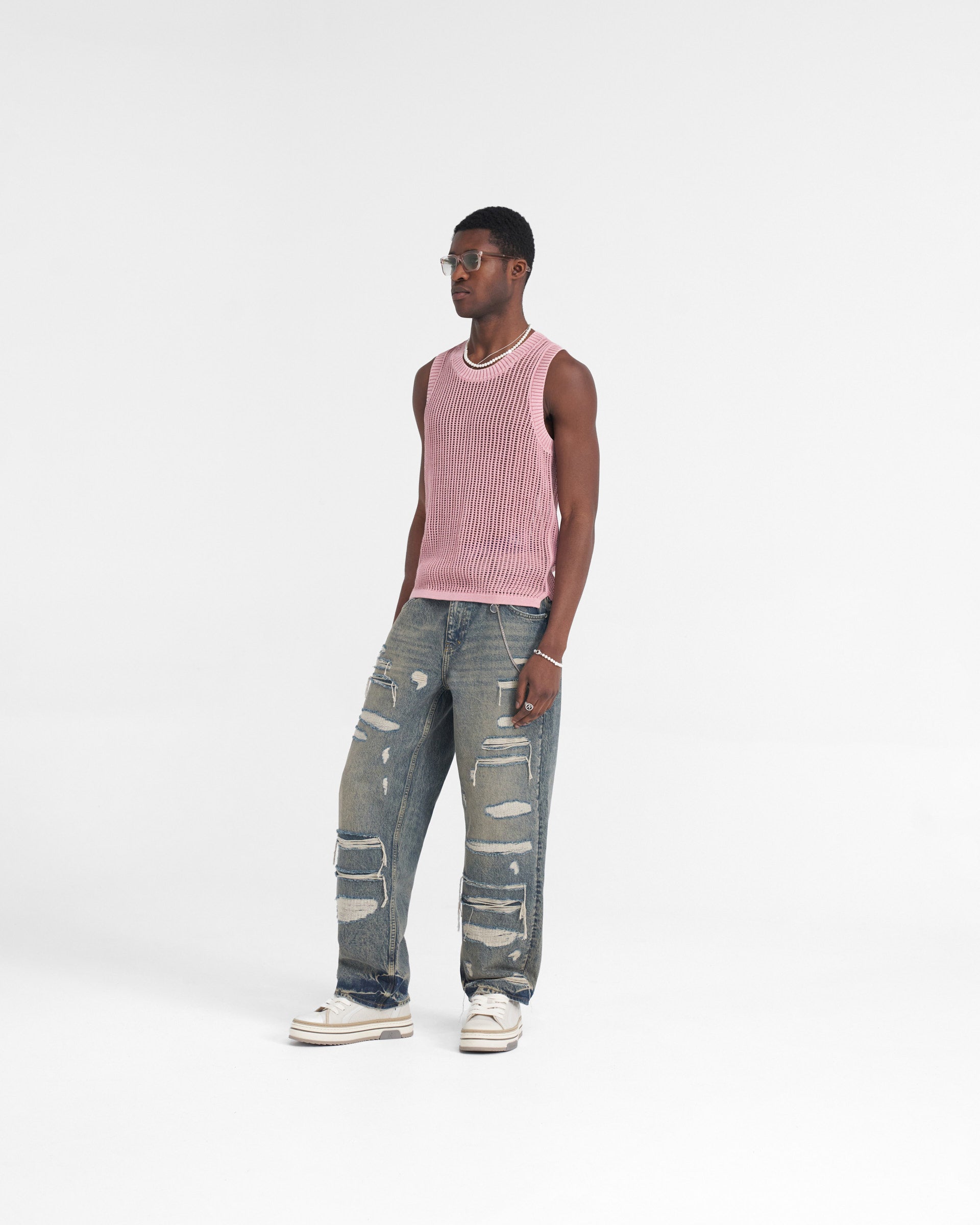 R3D Double Destroyer Baggy Denim - Blau Creme