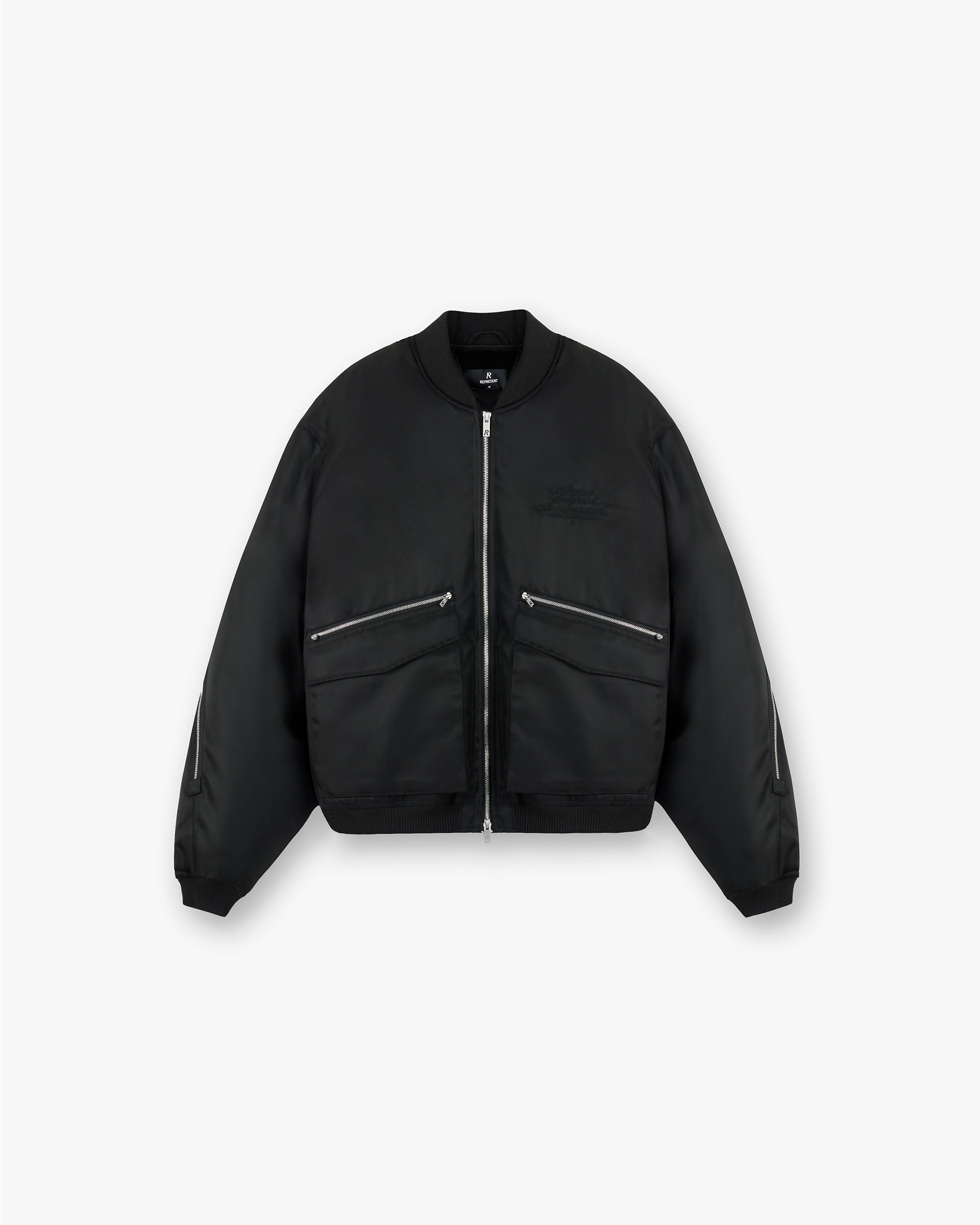 Zip Back Bomber Jacket - Tiefschwarz