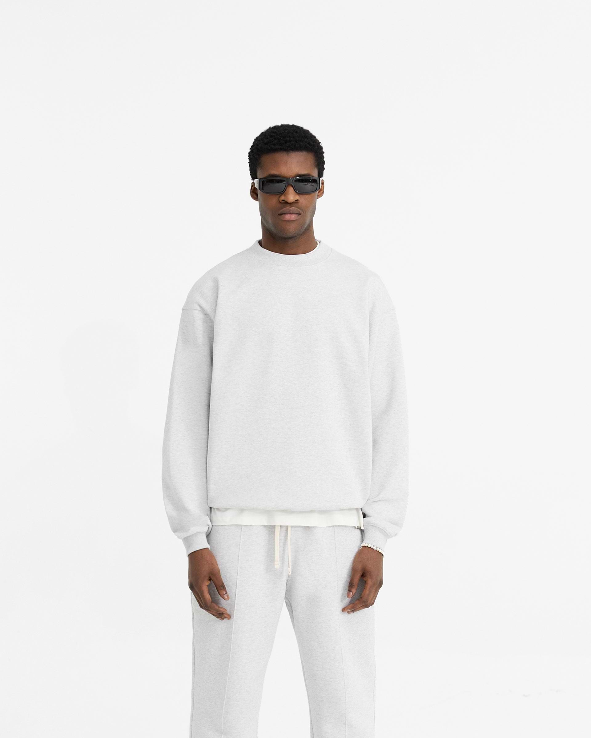 Initial Oversized Sweater - Eisgrau Meliert