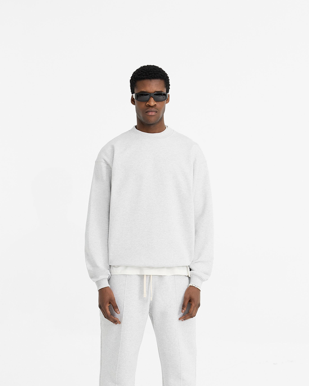 Initial Oversized Sweater - EISGRAU MELIERT