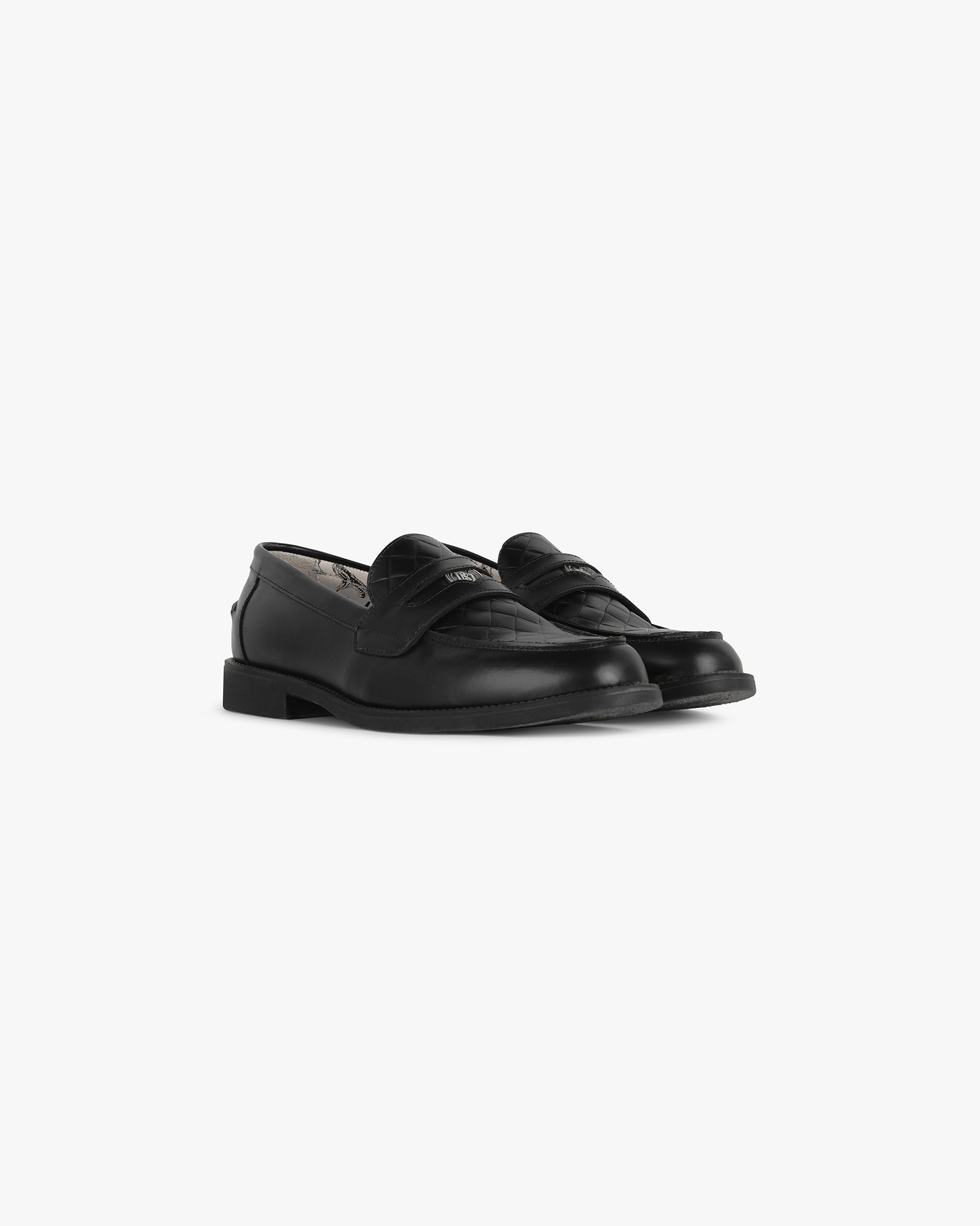 Represent X Duke + Dexter Leather Weave Loafer - Schwarz