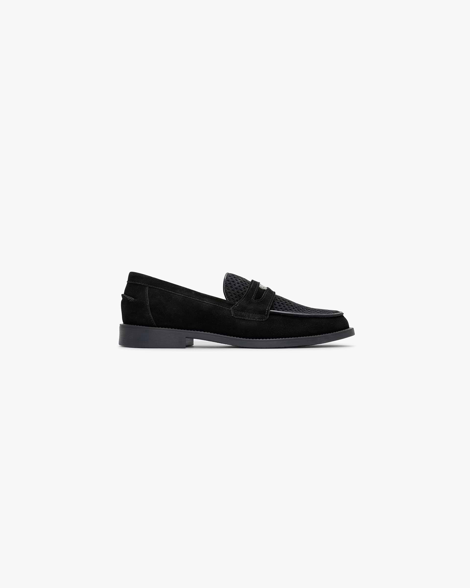 Mocassins Penny en rotin et daim Represent X Duke + Dexter pour femmes - Noir