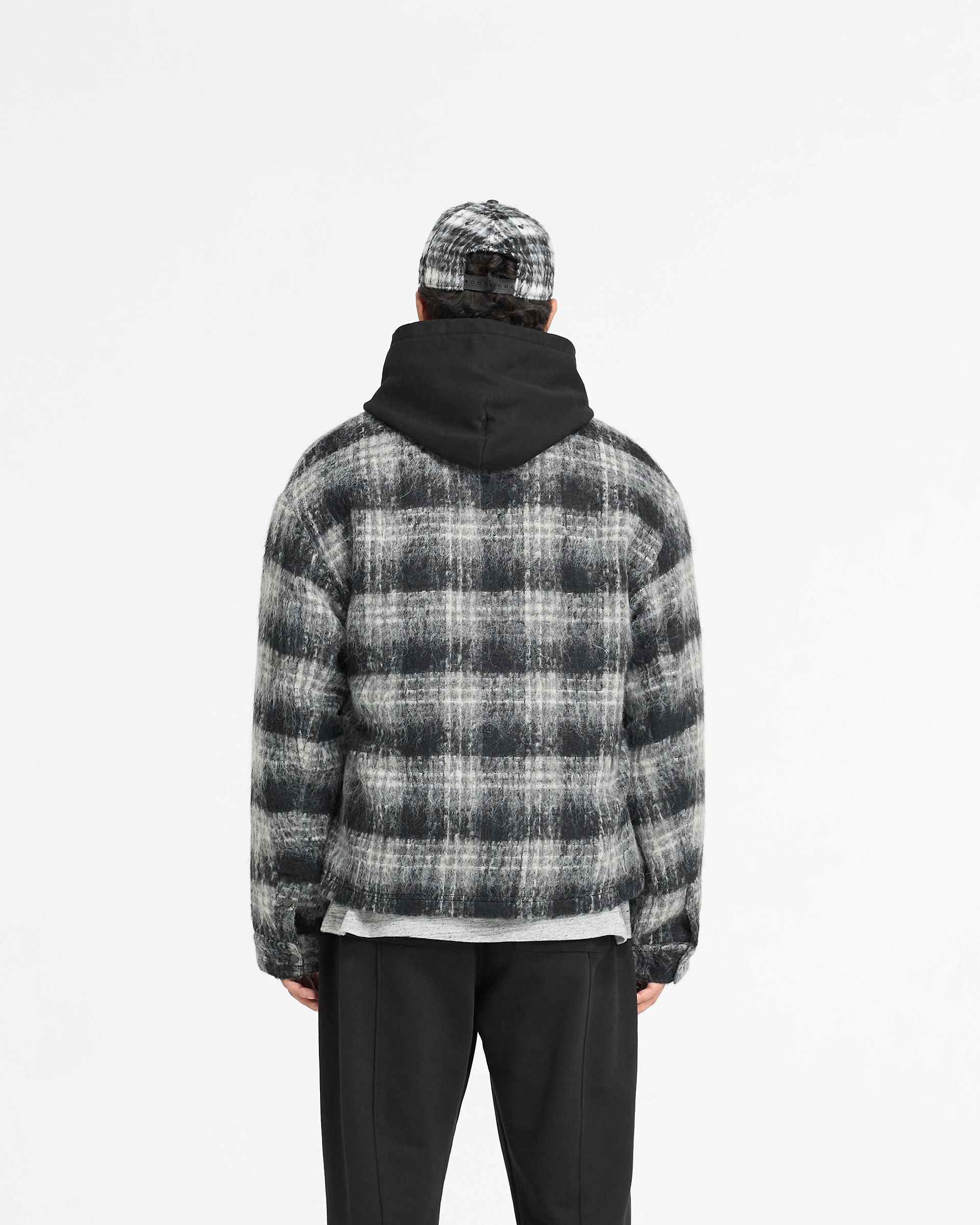 Flannel Check Overshirt - Jet Black