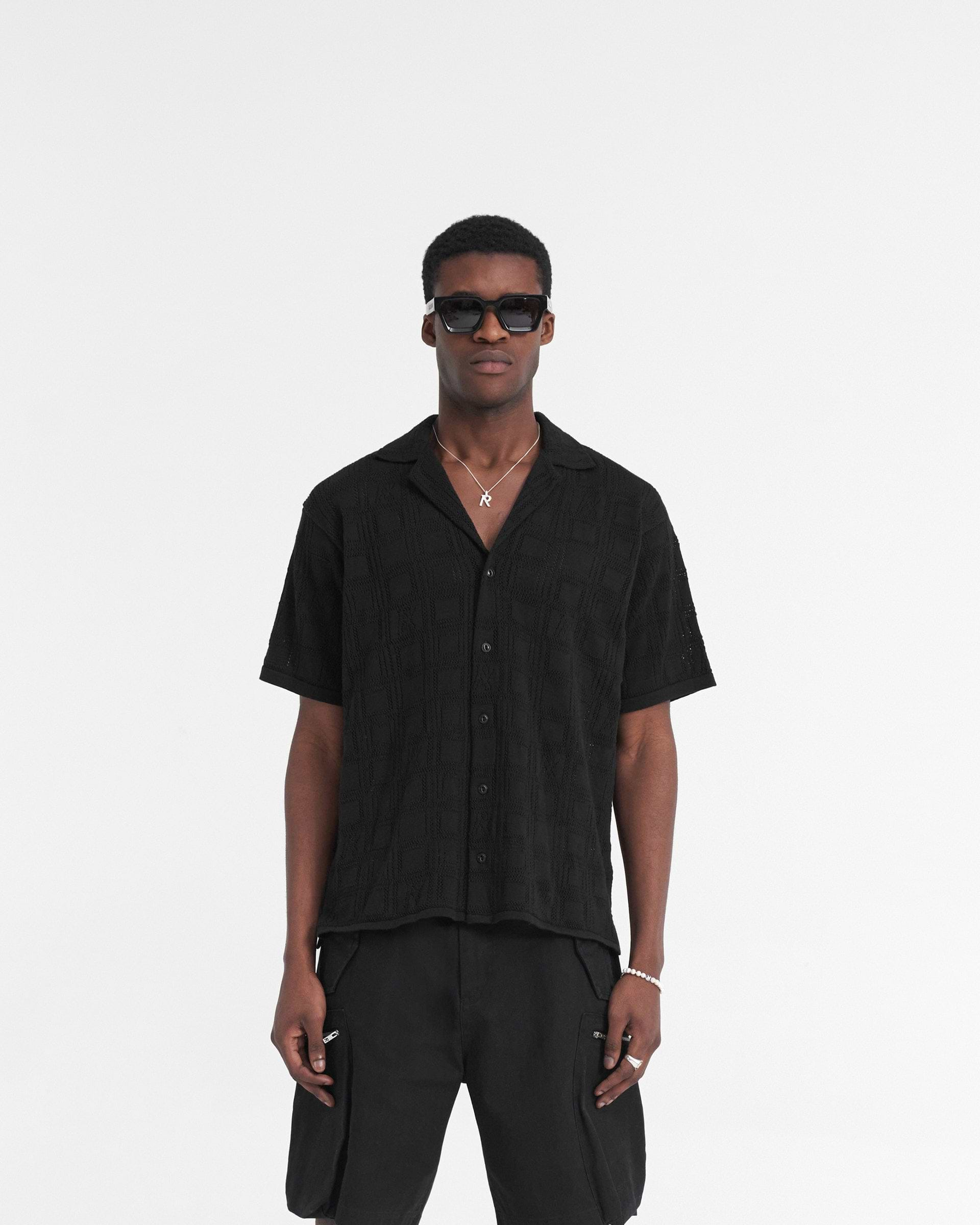 Lace Knit Shirt - Schwarz