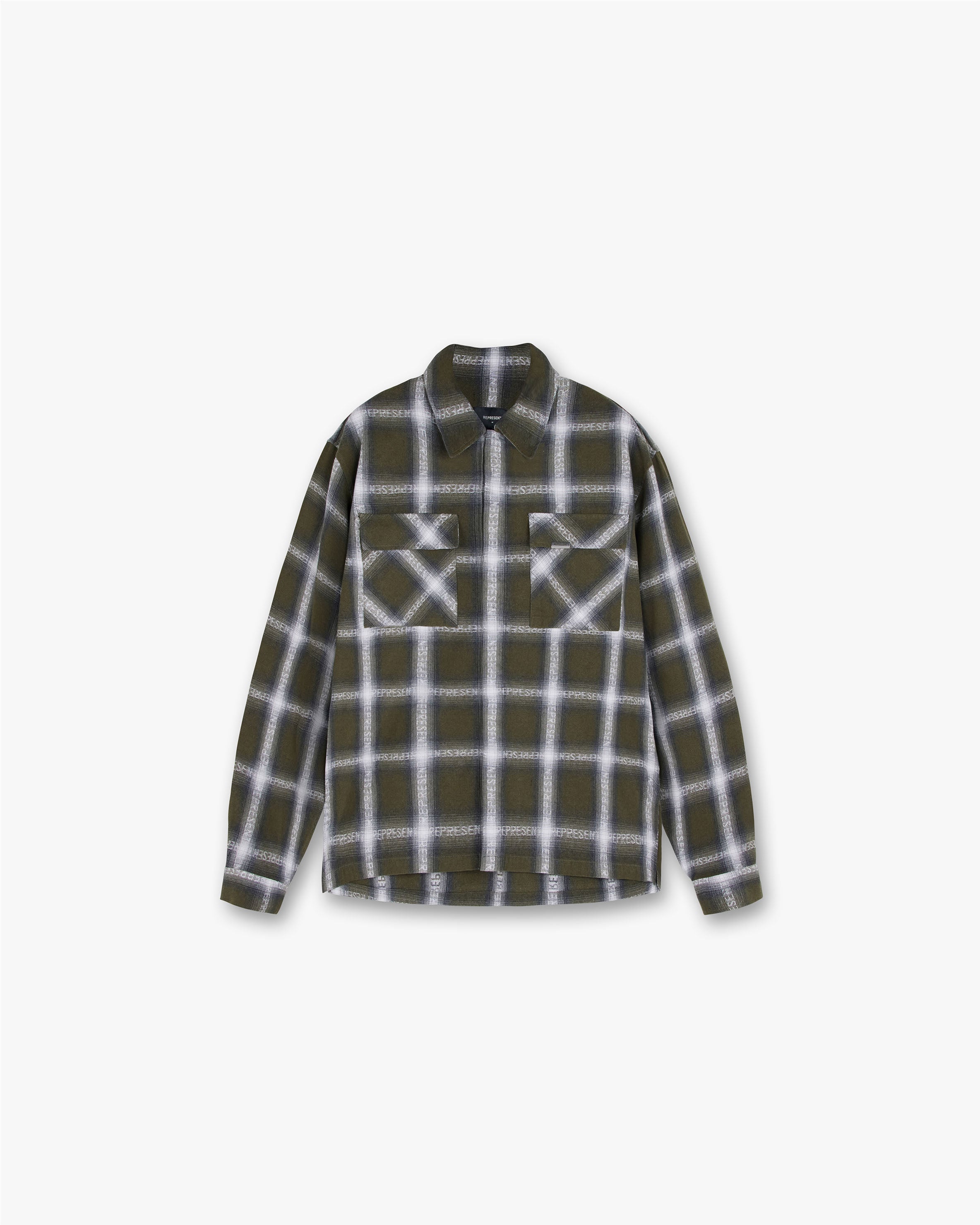 Logo Flannel Shirt - Olivgrün