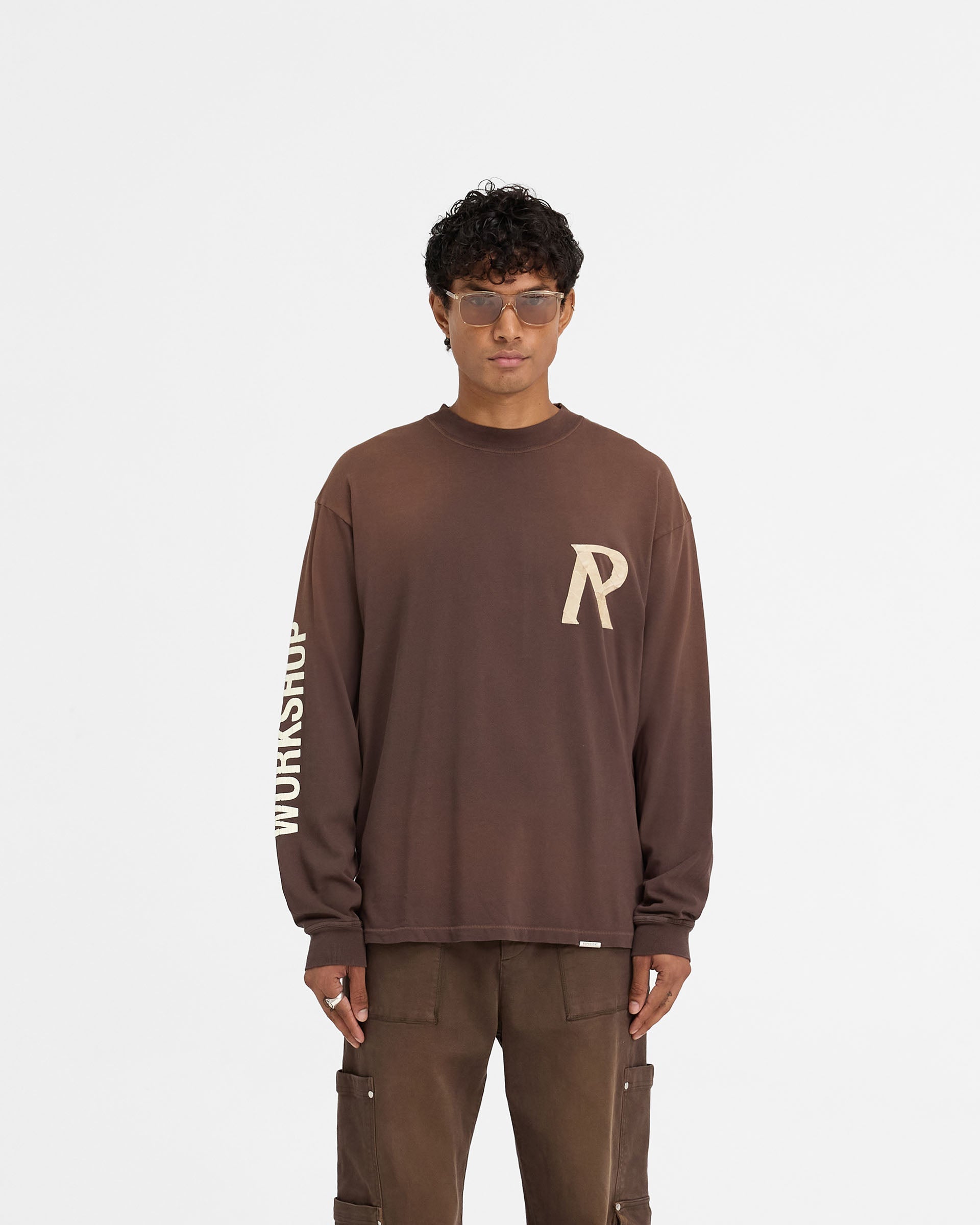 Masking Tape Initial Long Sleeve T-Shirt - Zeder