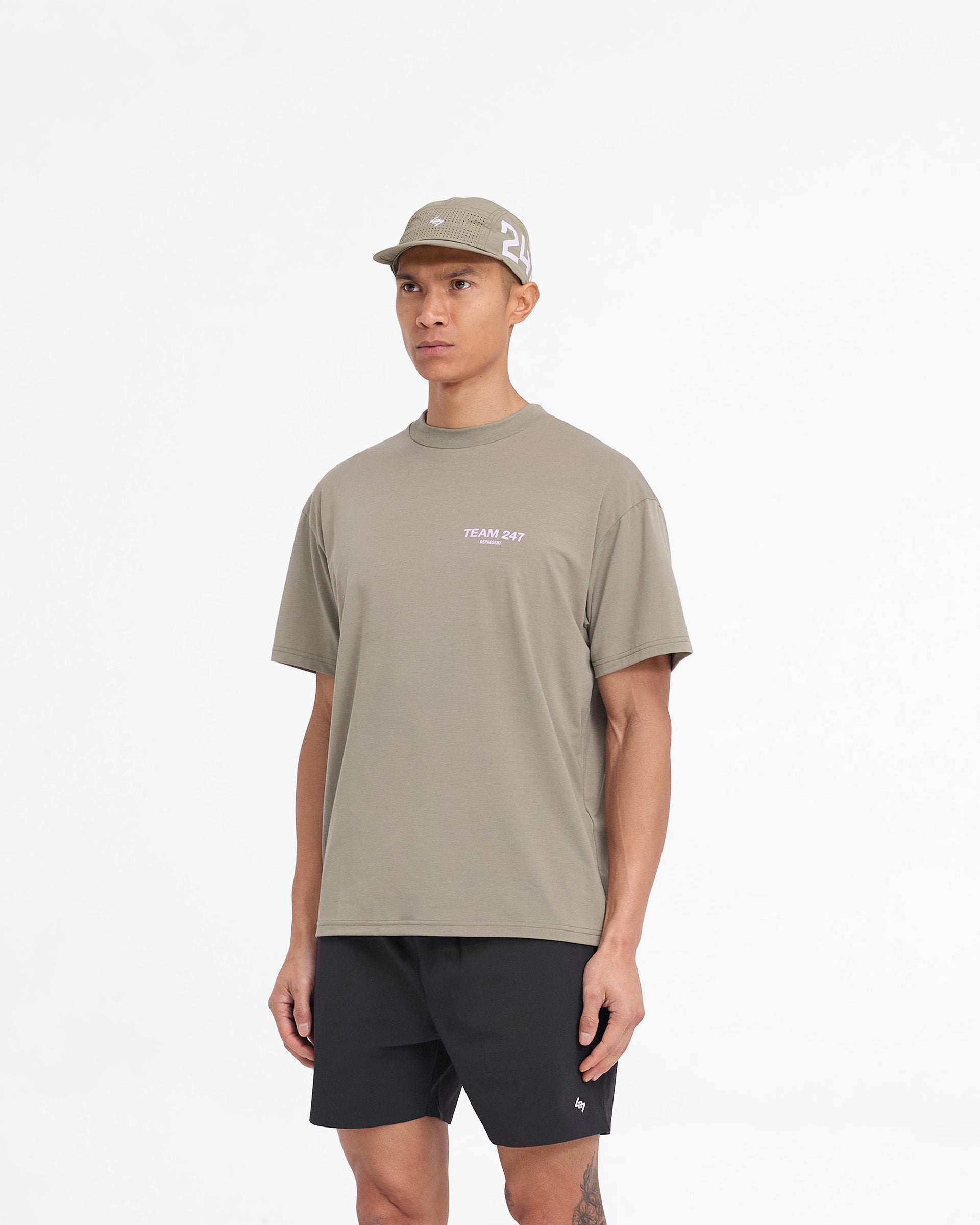 Team 247 Oversized T-Shirt - Khaki Lila