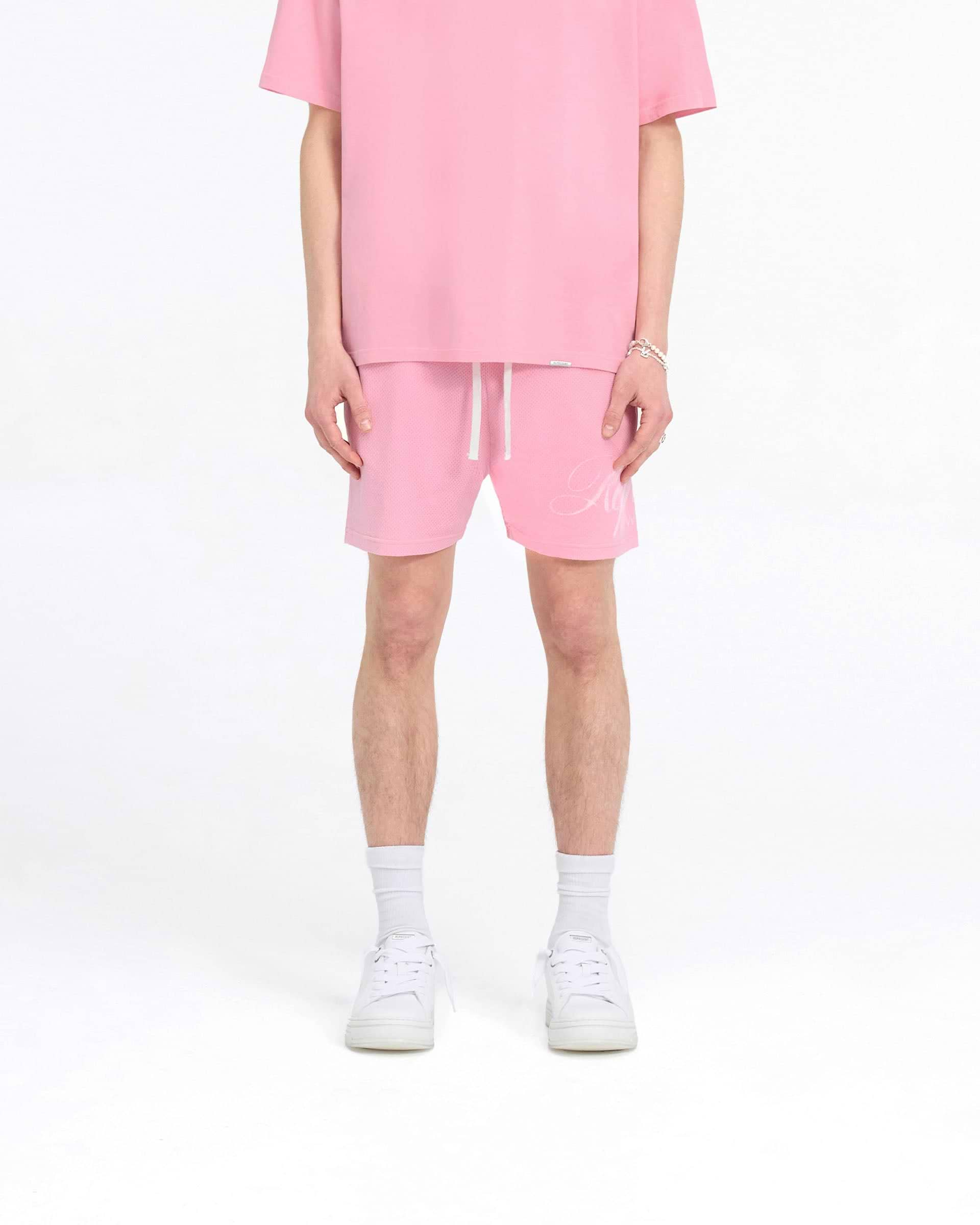 Represent Owners Club Script Mesh Shorts - Rosa